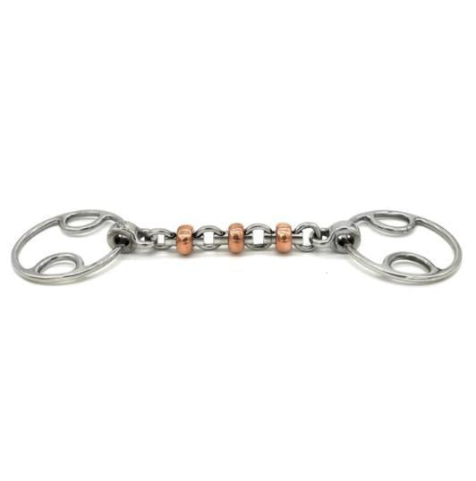 AJR Copper Roller Waterford Bevel Bit - Premium Horse Grooming Tool for Show & Training - Gentle Massage & Coat Shine Enhancer
