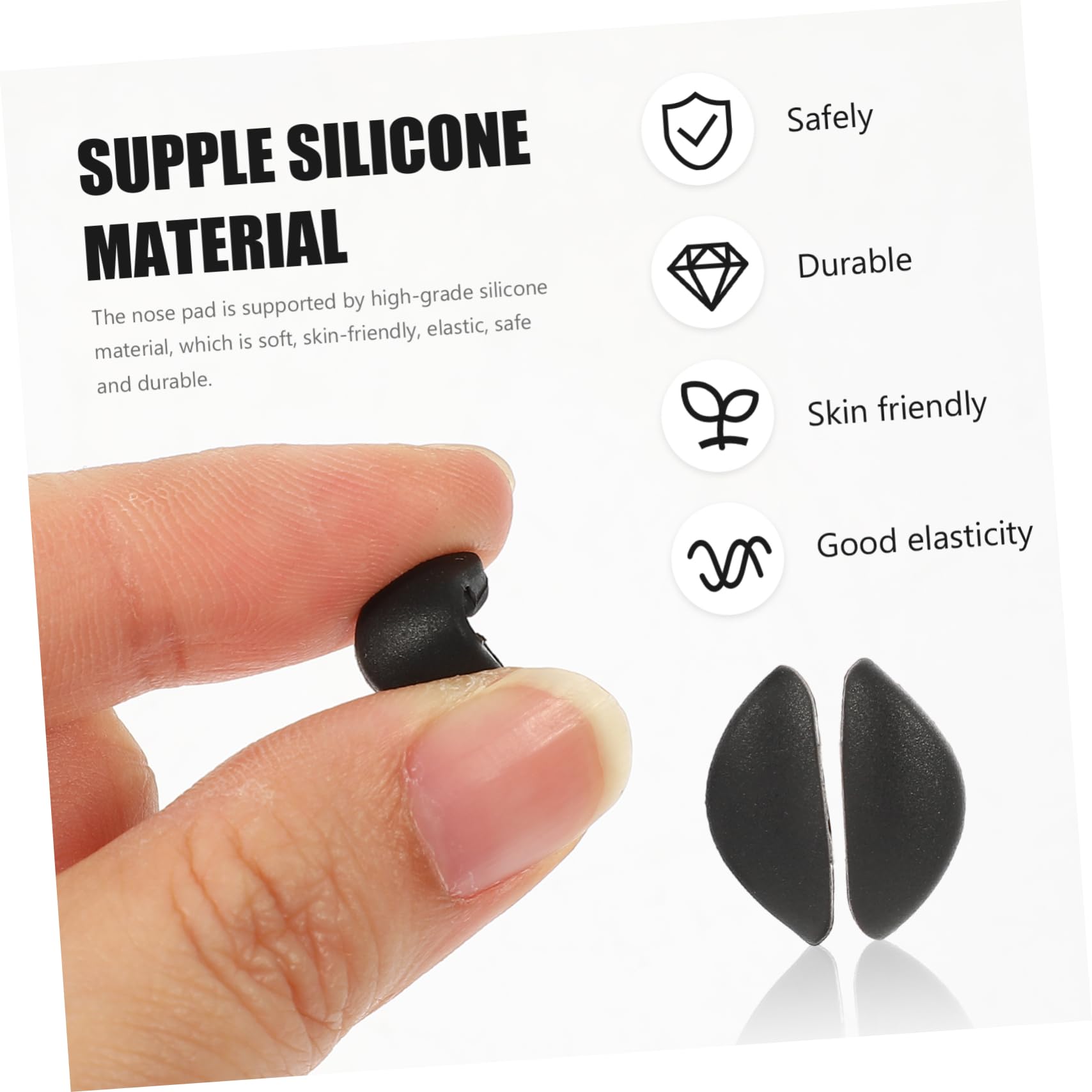 10 Pairs Silicone Nose Pads for Glasses - Soft Comfortable Eyewear Nose Cushions - Replacement Nose Pads for Eyeglass Frames Repair - Perfect for Reading, Computer Use and Daily Wear
