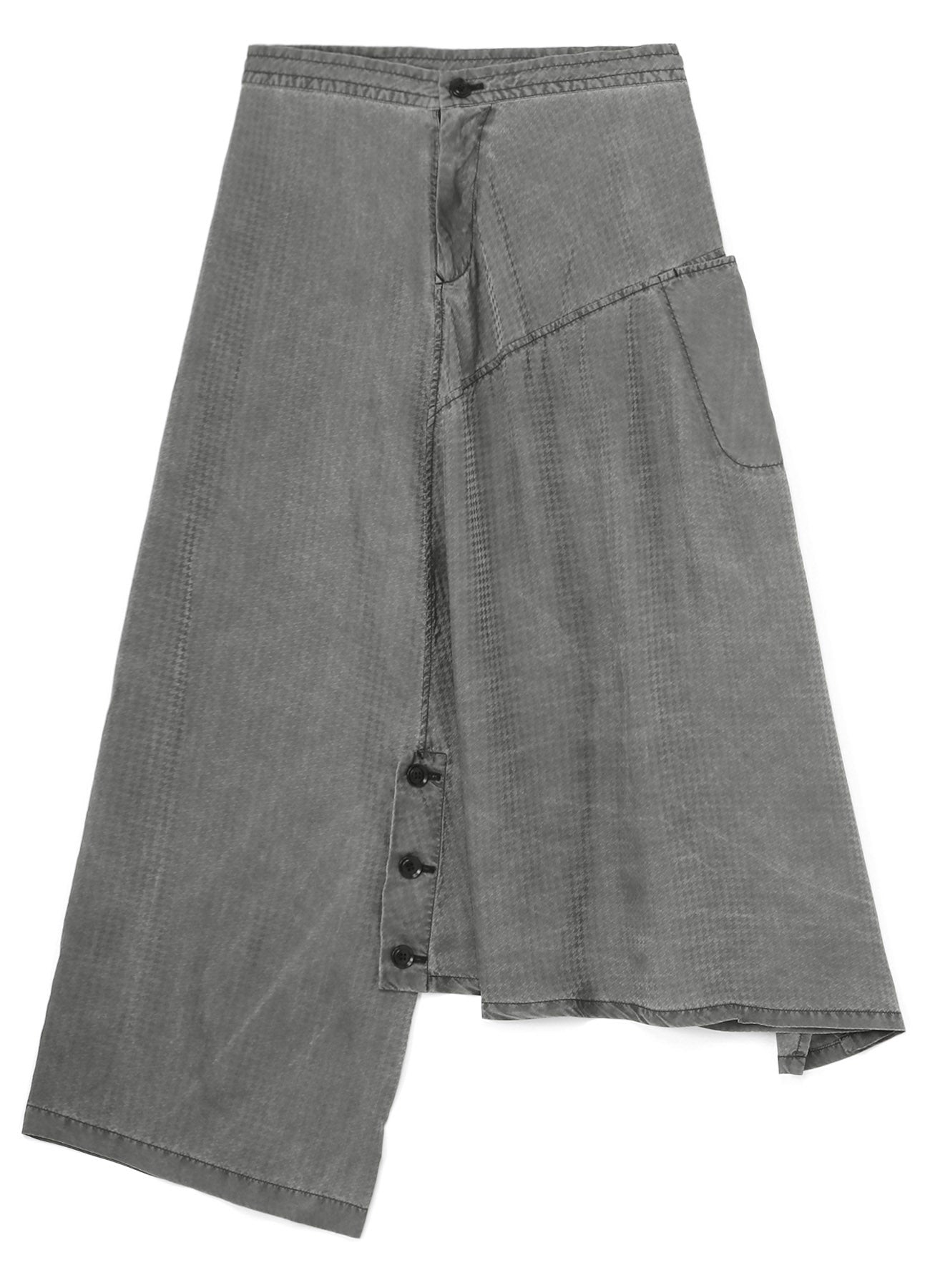 Stylish Cupro Houndstooth Asymmetric Pants for Women - Trendy High-Waisted Wide Leg Trousers for Office, Party & Casual Wear