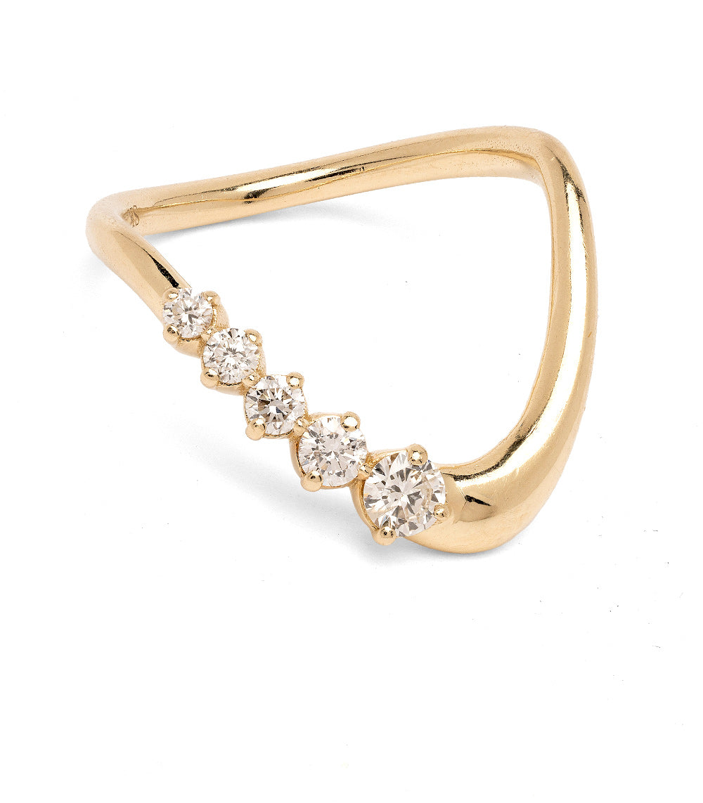 Everyday 5 Diamond Gold Wedding Band for Women – Elegant & Durable 14K Solid Gold Ring for Anniversary, Engagement, or Gift