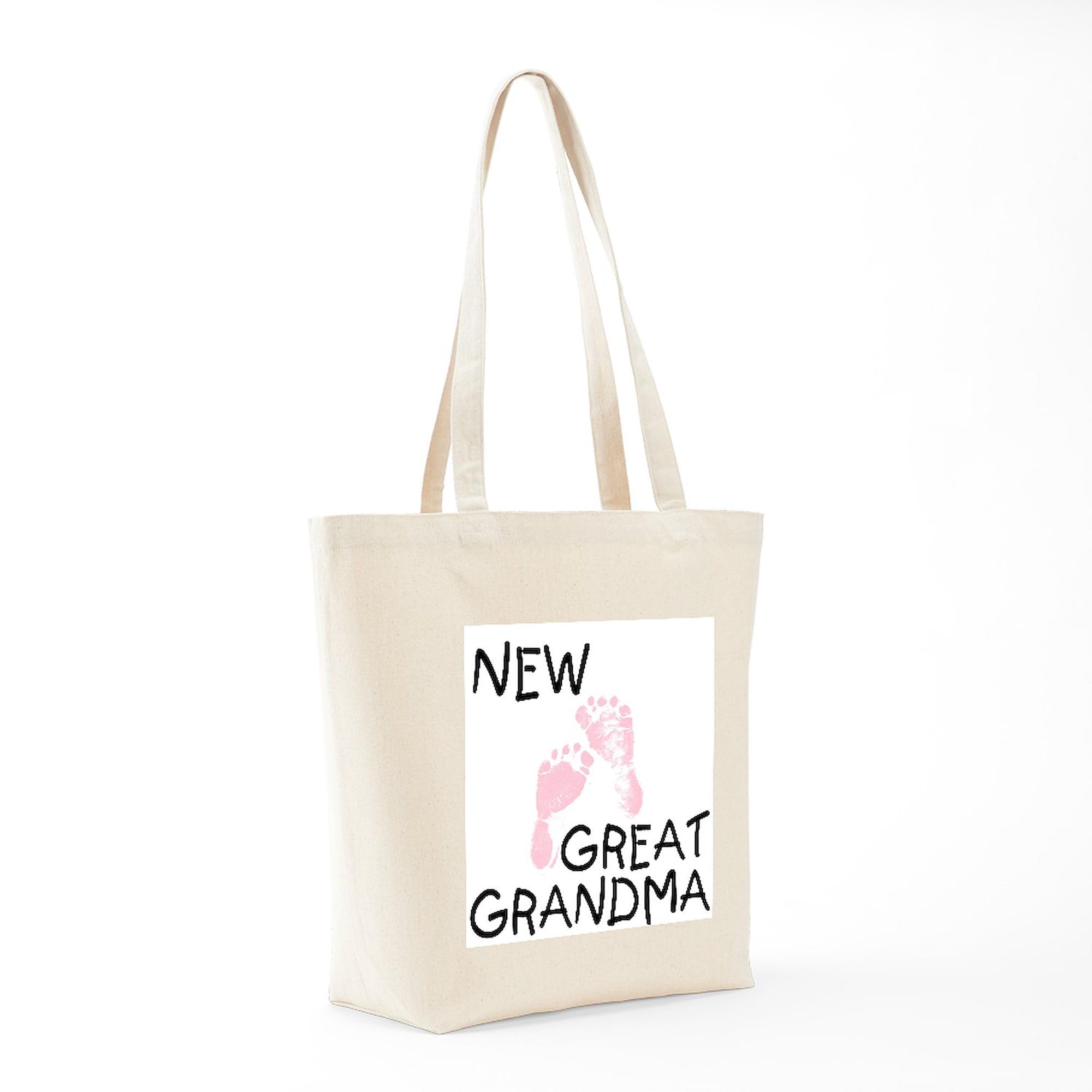 Natural Canvas Tote Bag - Reusable Shopping Bag for Great Grandma (Pink) | Eco-Friendly Grocery Bag, Gift for Grandmothers, Perfect for Shopping, Beach & Daily Use
