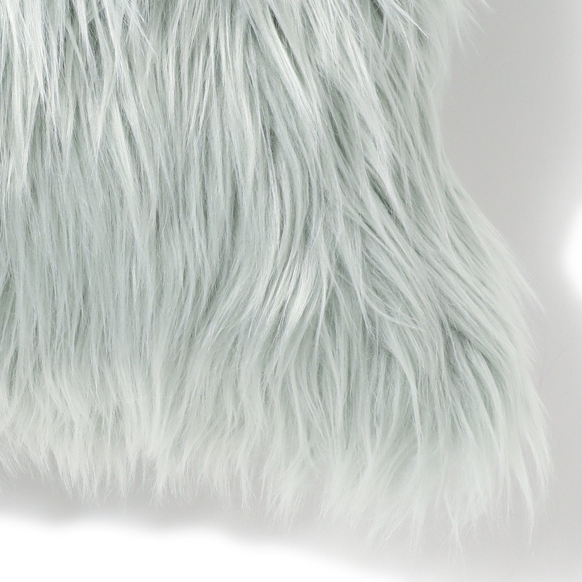 Premium Faux Fur Cushion Cover 18x18 Inches - Soft Light Green Decorative Pillow Case for Sofa, Bed, Chair - Cozy Home & Office Decor