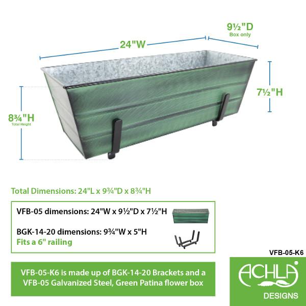 Decorative Flower Box with Sturdy Railing Brackets - Perfect for Balcony, Deck, and Window Garden Decor