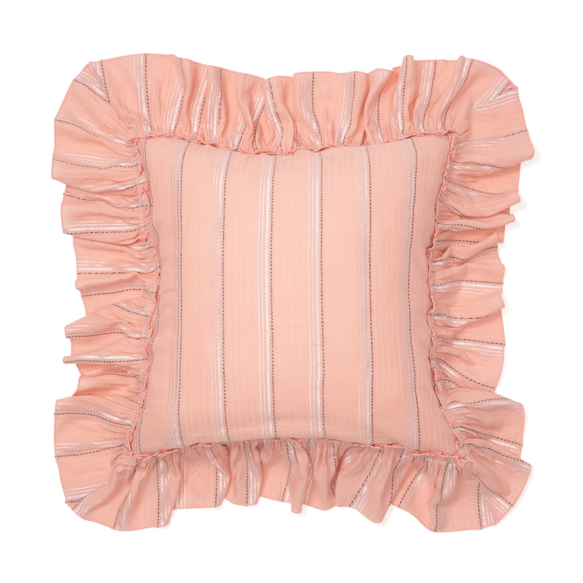 Frill Relex Cushion Cover 45x45cm - Soft Pink Decorative Pillow Case for Sofa, Bed, Living Room & Home Decor