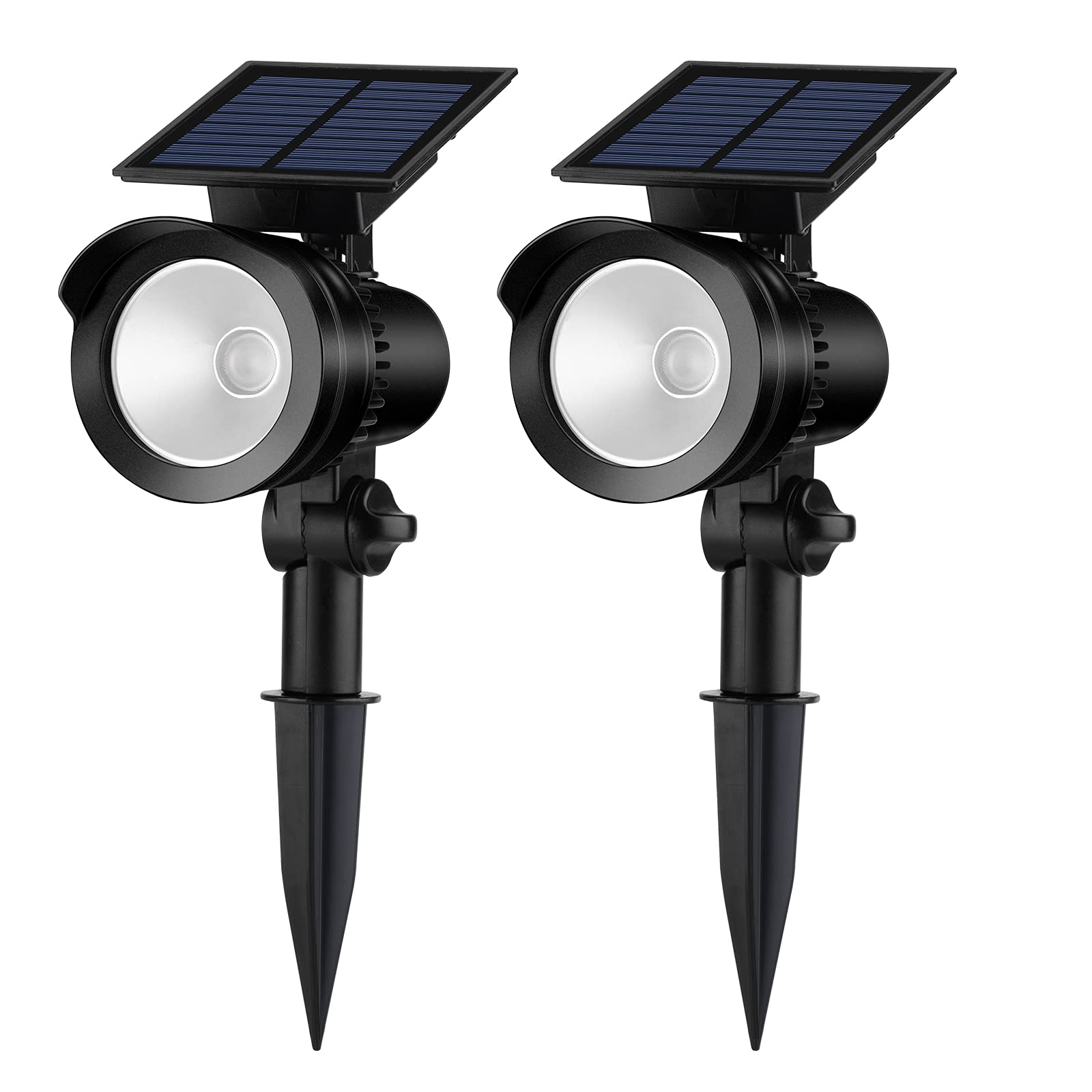 Brightown Solar Spot Lights Outdoor - Waterproof Solar Garden Lights, 360° Adjustable Solar Spotlights for Yard, Pathway & Landscape | Auto On/Off Solar Powered Lighting for Garden, Backyard, Patio & Driveway | Energy Efficient LED Solar Lights (Pack of 2)