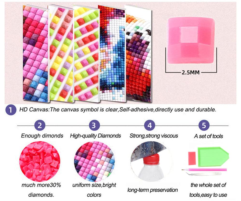 Diamond DIY Paintings Kits for Adults, 5D Diamond Art Ballet Dance, Square Drill Crystal Rhinestone Embroidery, DIY by Numbers Kit, Home Wall Decor, Gift for Women, Relaxation & Stress Relief 80x160cm