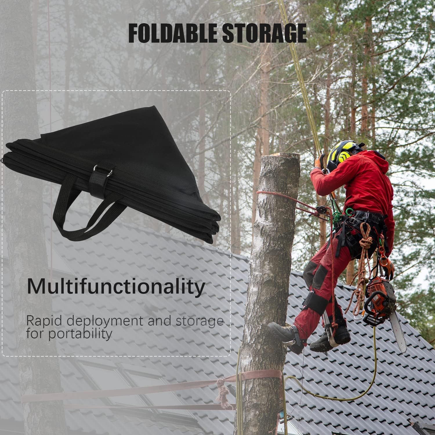 **Foldable Climbing Rope Bag - Durable Storage for Tree Climbing Ropes, Tools & Accessories | Perfect for Arborists, Outdoor Enthusiasts & Rock Climbers**