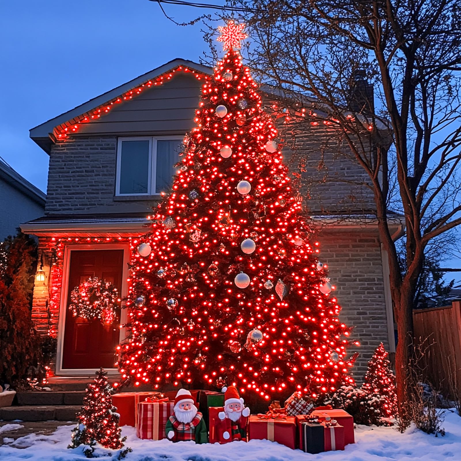 JMEXSUSS 500 LED Red String Lights - 173ft Waterproof Outdoor Christmas Lights with 8 Modes for Xmas Tree, Party, Holiday & Valentine's Day Decorations - Perfect for Garden, Patio, and Indoor Festive Lighting