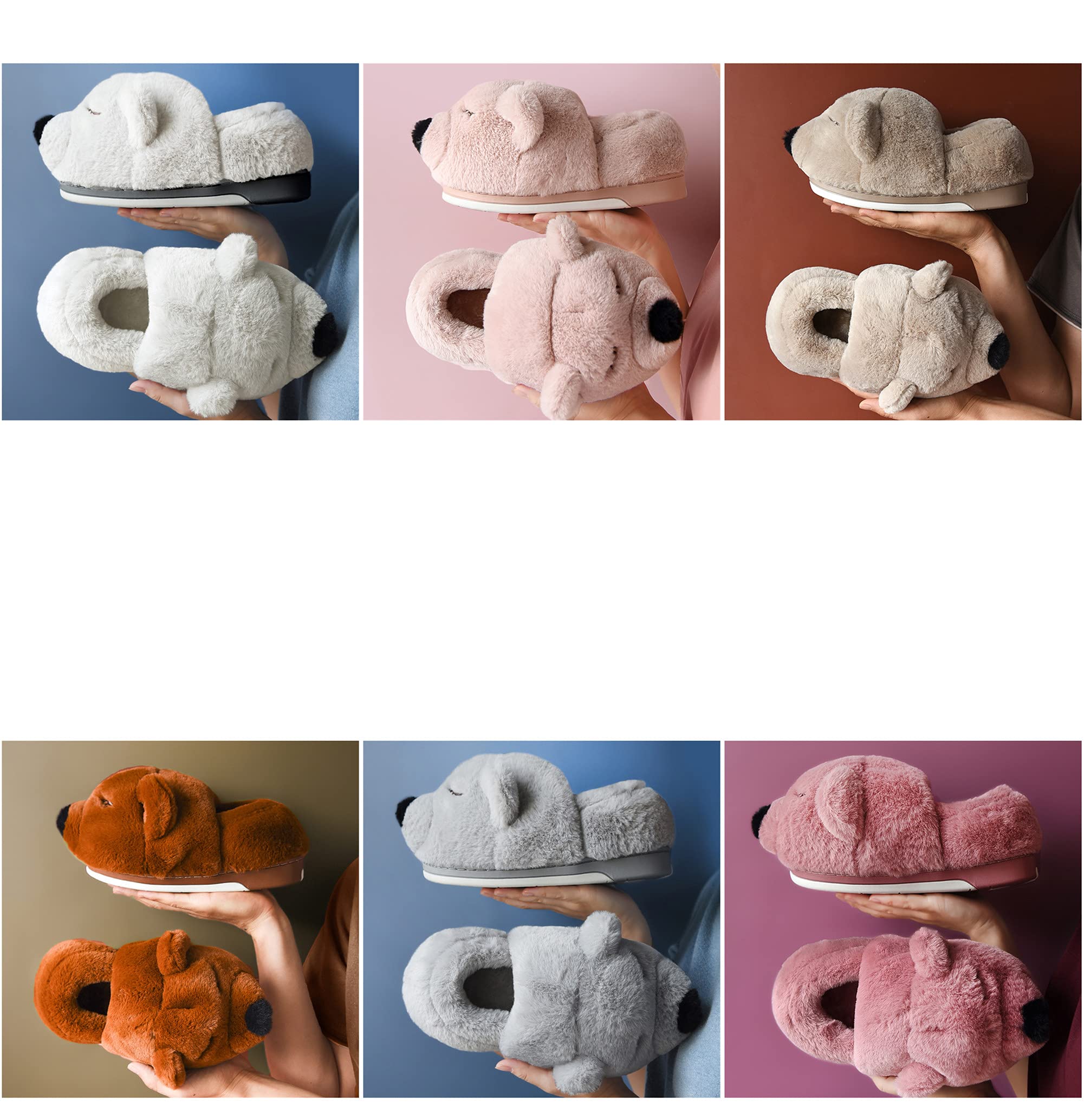 LANFIRE Women's Bear Slippers - Cozy Fuzzy Animal House Shoes, Soft Plush Winter Warm Slippers for Indoor Comfort - Perfect for Lounging at Home, Gift Giving & Cold Weather Wear