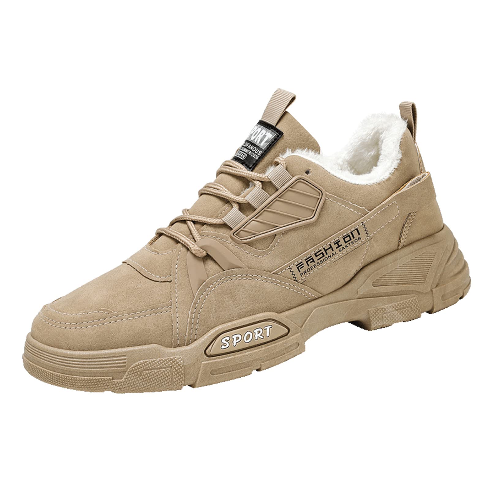 Men's Winter Hiking Shoes - Warm Lined Slip-On Snow Boots for Outdoor Trekking & Running | Non-Slip Thermal Comfort Sports Shoes | Perfect for Cold Weather Activities, Snow Walking & Casual Wear