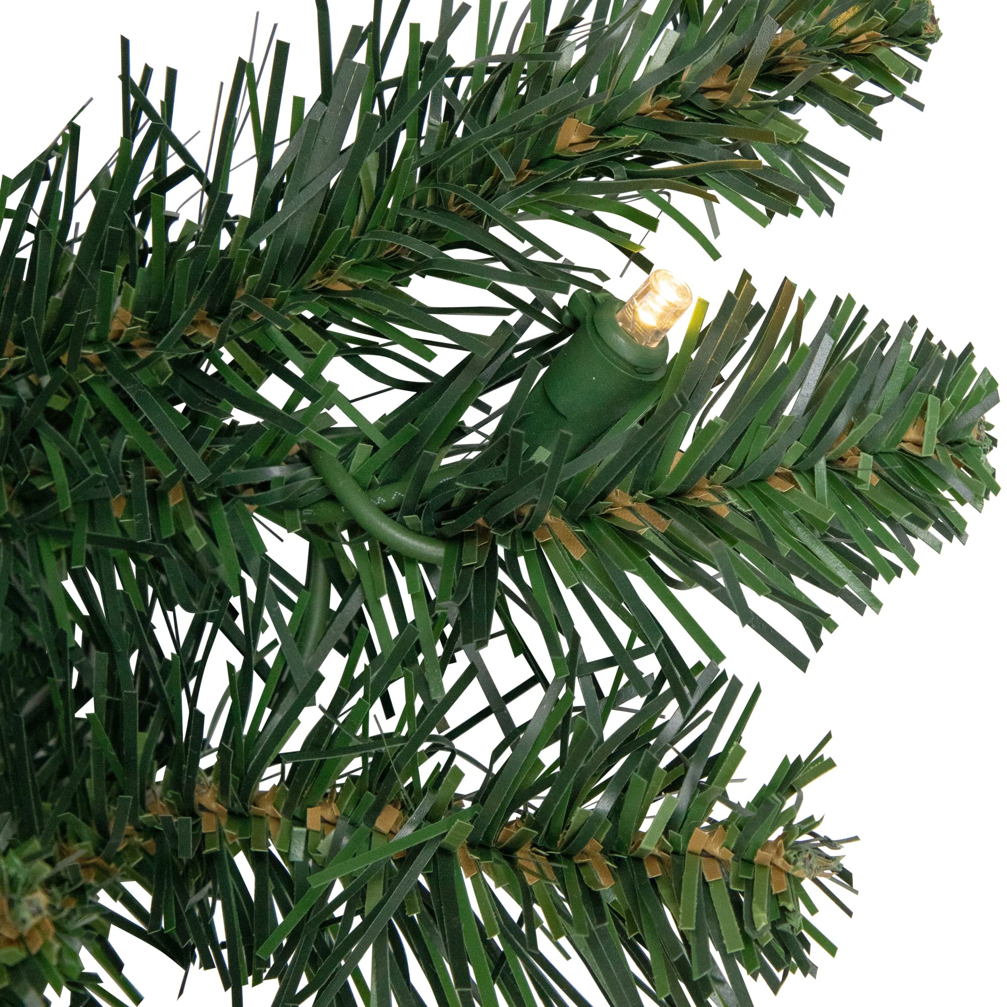 36-Inch Pre-Lit Buffalo Fir Artificial Christmas Wreath with Warm White LED Lights - Holiday Home Decor for Front Door, Fireplace & Wall