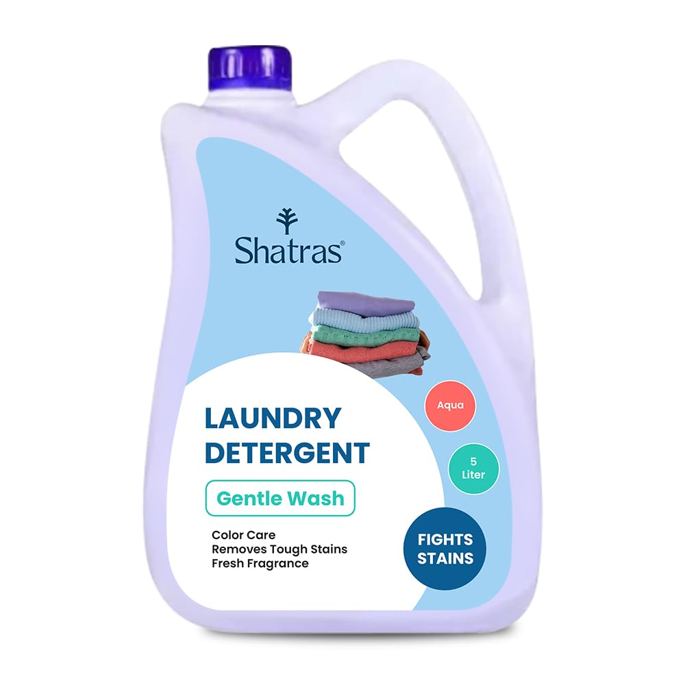 Shatras Liquid Laundry Detergent 5L - Concentrated Fabric Softener for Top & Front Load Washing Machines | Gentle Hand Wash Formula | Ideal for Family Laundry, Baby Clothes & Delicate Fabrics
