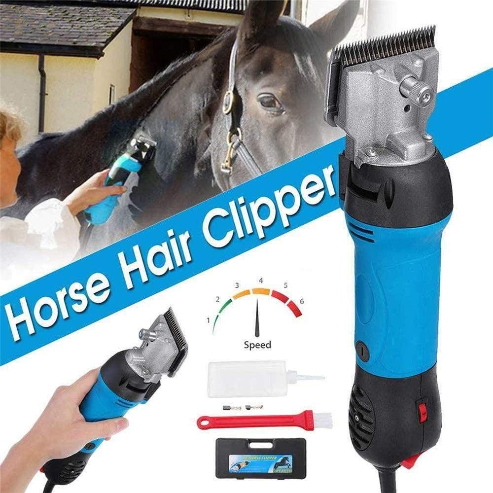 690W Heavy Duty Electric Livestock Clippers for Horses, Goats, Cattle & Ponies - 6-Speed Adjustable Professional Animal Grooming Shears - Perfect for Show Prep, Winter Coat Trimming & Farm Maintenance