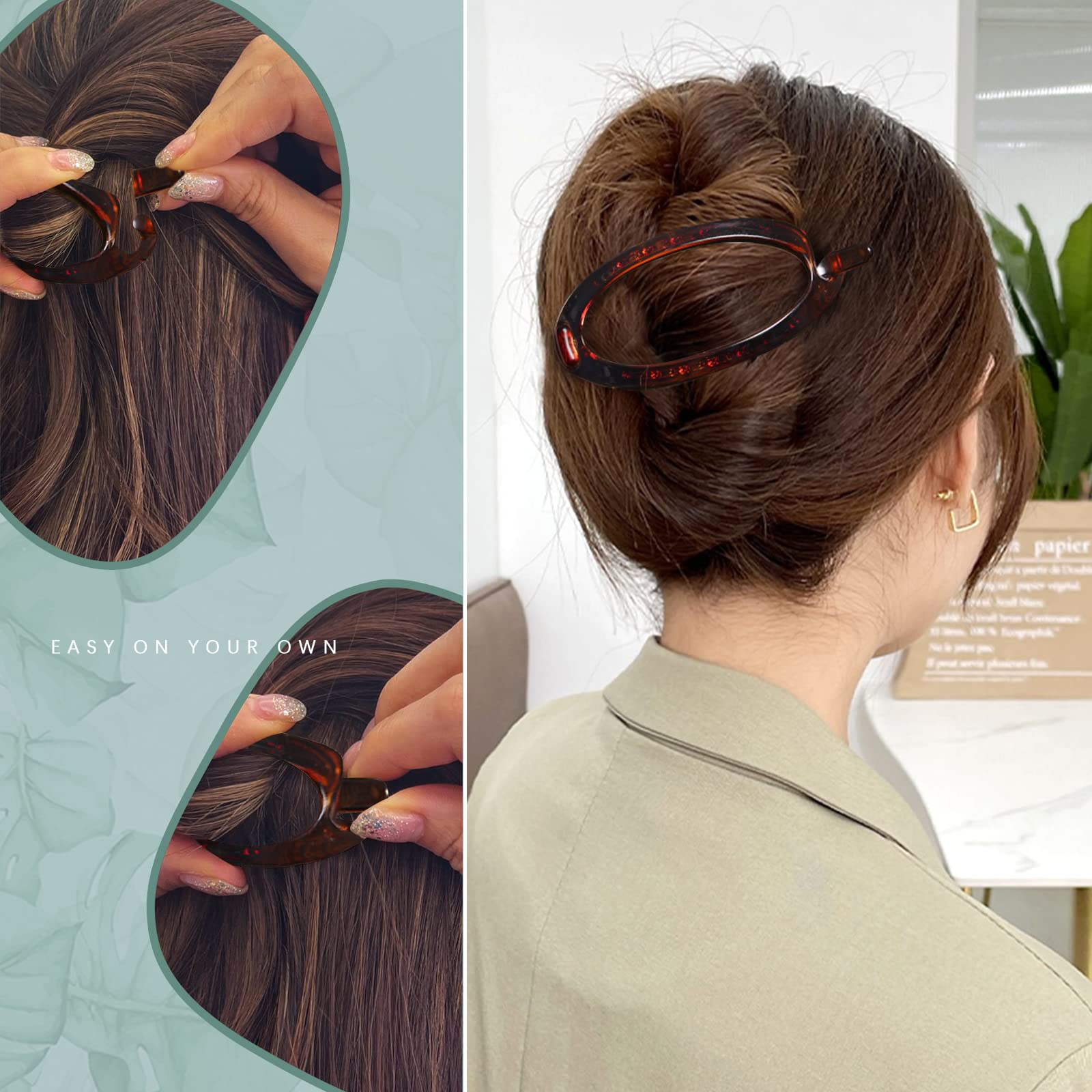 French Concord Hair Claws - 6Pcs No Slip Grip Strong Hold Hair Clips for Women & Girls | Tortoiseshell Large 4.7 Inch Hair Accessories | Perfect for Thick, Thin Hair, Updos, Ponytails & Everyday Styling