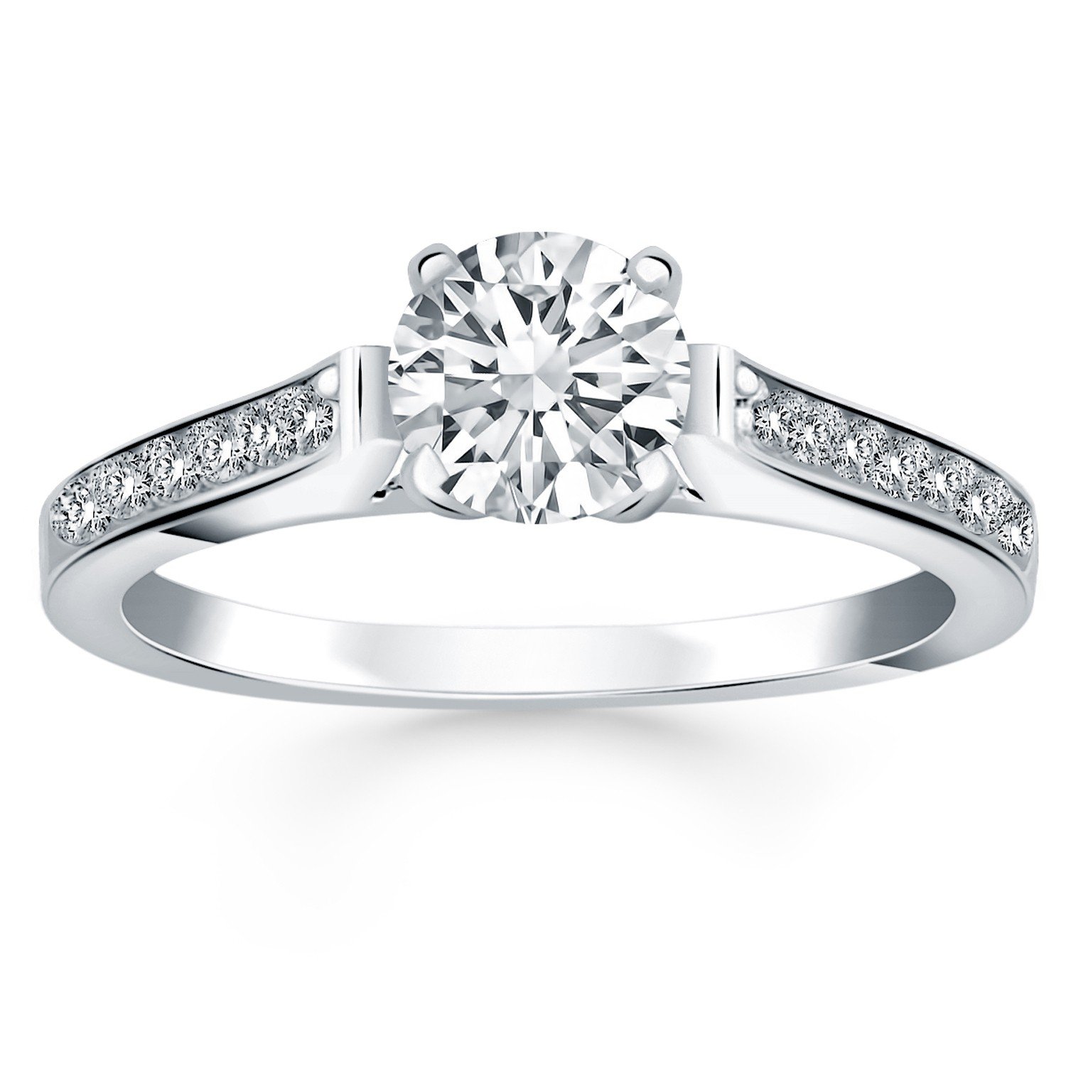 14K White Gold Pave Diamond Cathedral Engagement Ring for Women - Elegant Bridal Jewelry for Proposals, Weddings & Anniversaries