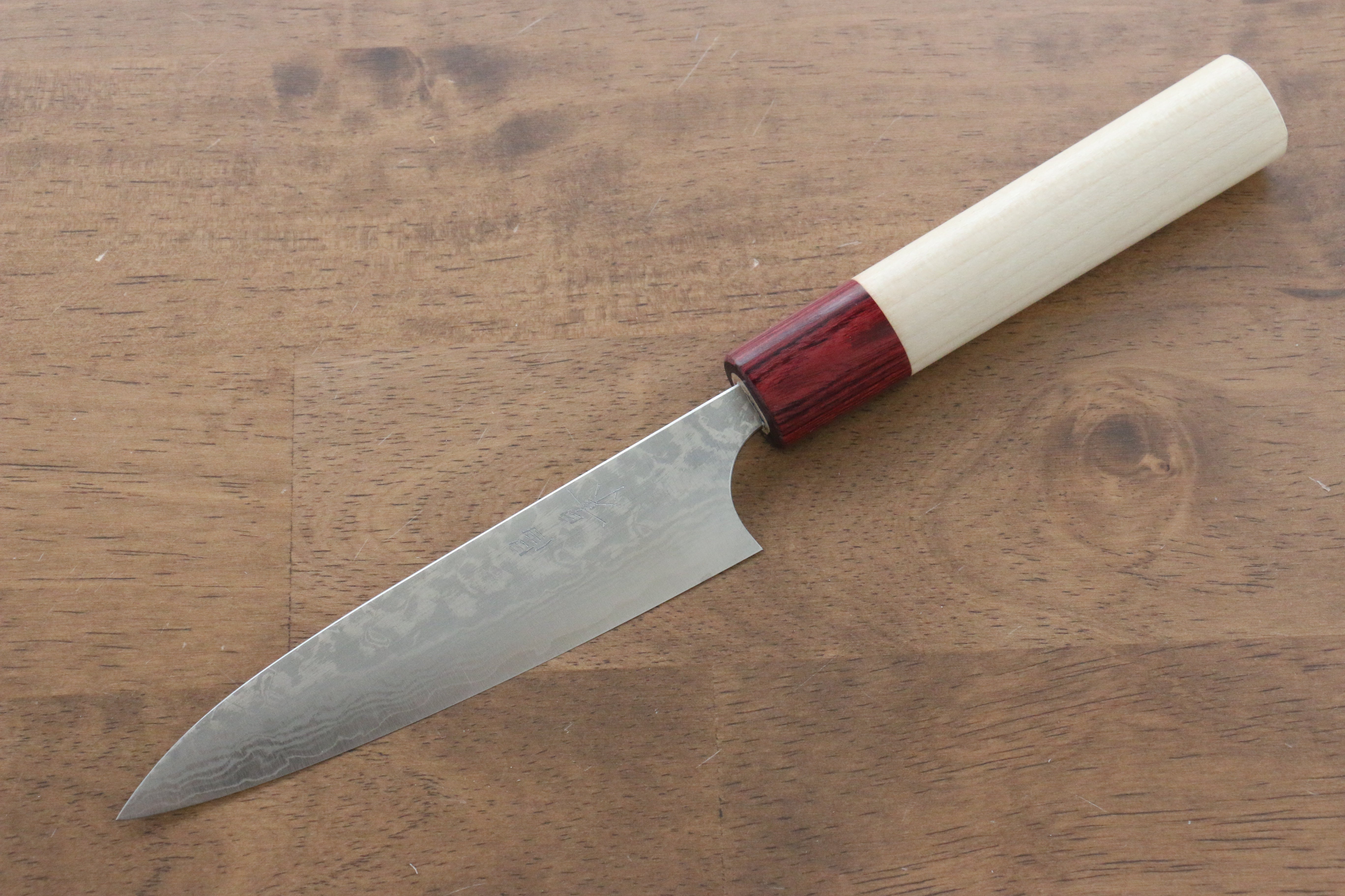 Masakage Kiri VG10 Damascus 120mm Petty Knife - Japanese Utility Kitchen Knife with Magnolia Wood Handle - Perfect for Slicing, Peeling & Precision Cutting Fruits, Vegetables & Boneless Meat