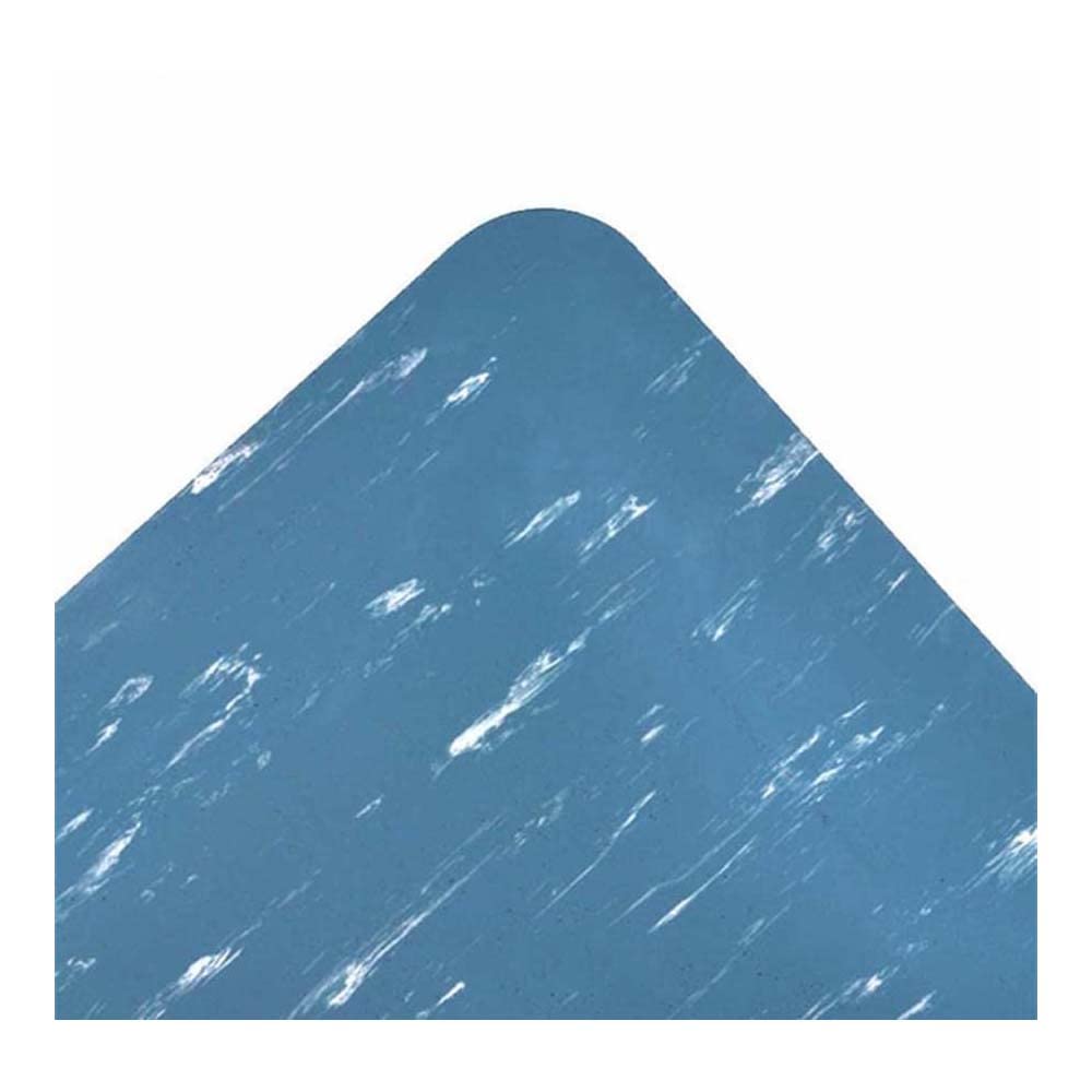 Premium 3' x 5' Blue Marble Soft-Tyle Floor Mat - Non-Slip Kitchen Rug & Comfortable Entryway Runner - Perfect for Bathroom, Laundry Room, and Home Decor (470S3660BU)