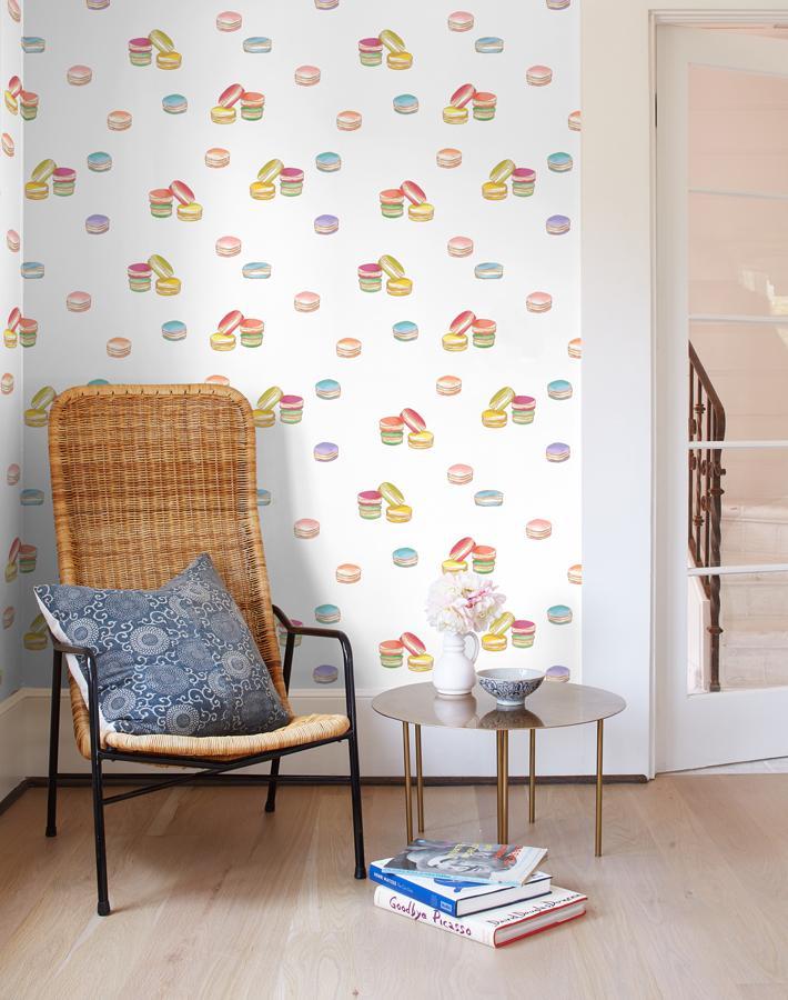 Nathan Turner White Macarons Wallpaper - Elegant French-Inspired Home Decor for Living Room & Bedroom