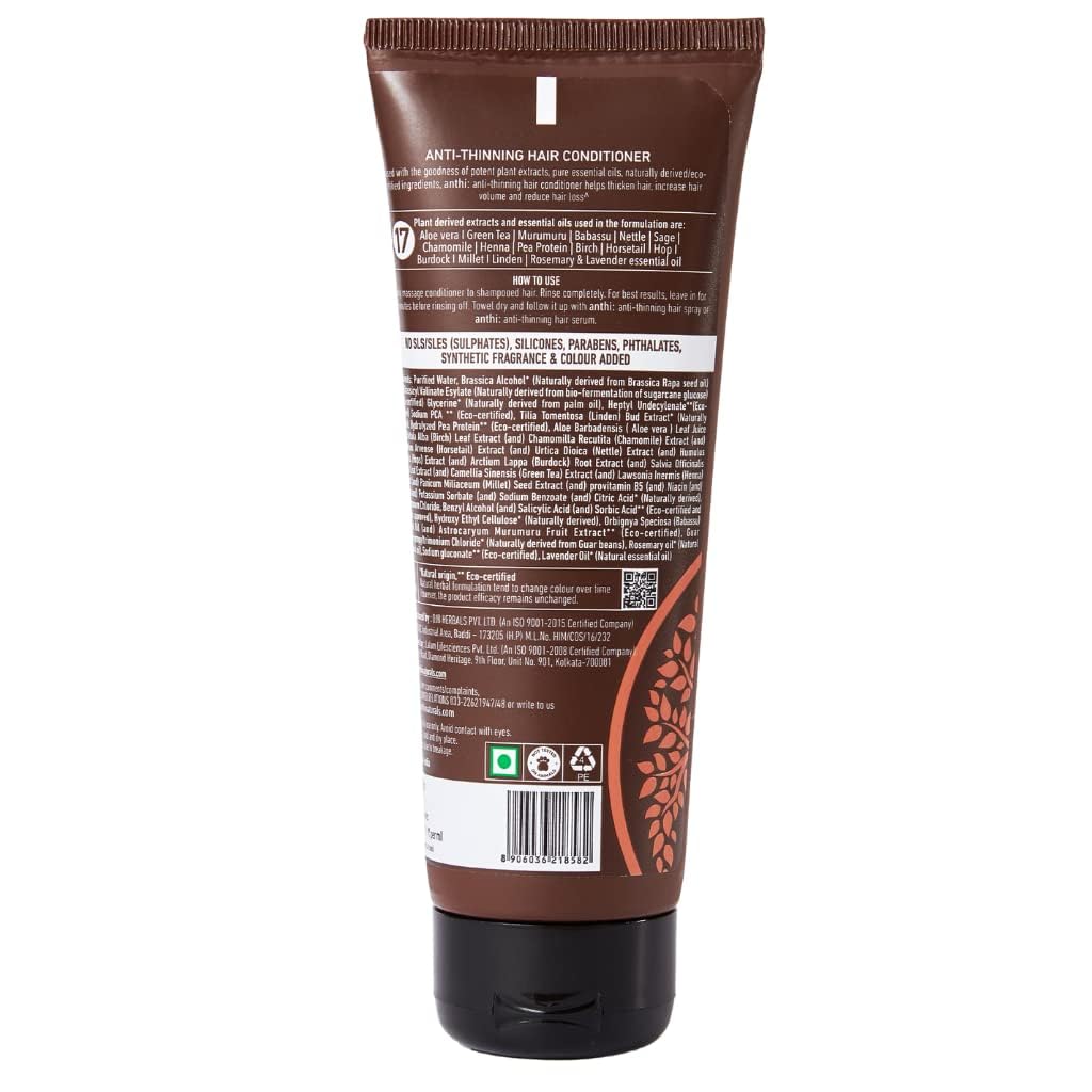 Anti-Hair Thinning Conditioner for Thicker, Fuller Hair - Sulfate & Paraben Free, 100ml Plant-Based Formula - Perfect for Daily Hair Care & Volume Boost
