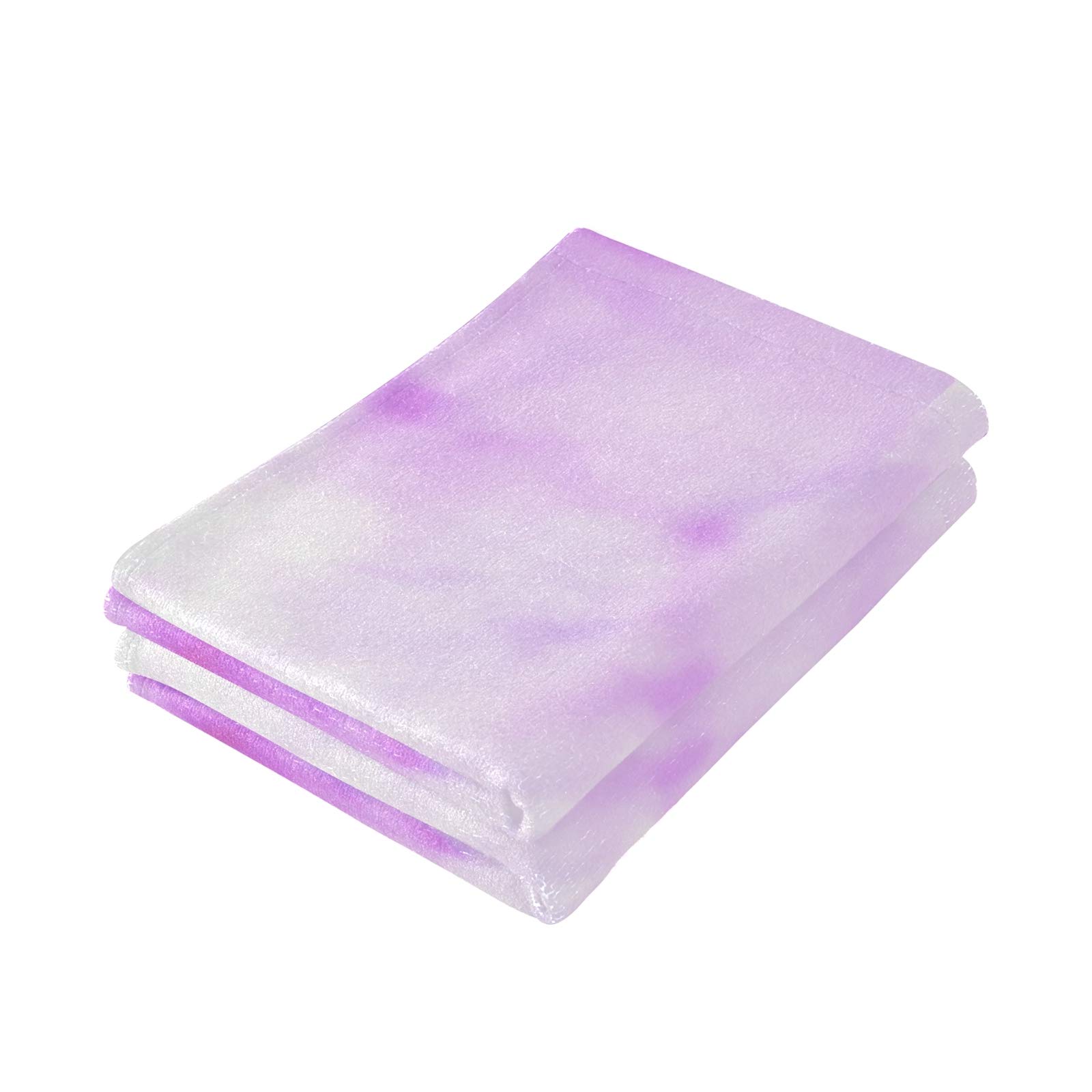ALAZA Magenta Blue Tie Dye Hand Towel Set of 2 - Super Absorbent & Quick Drying Bath Towels for Bathroom, Kitchen, Gym, Spa - Soft Cotton Dish Towels & Washcloths for Home Decor, Hotel, Guest Use