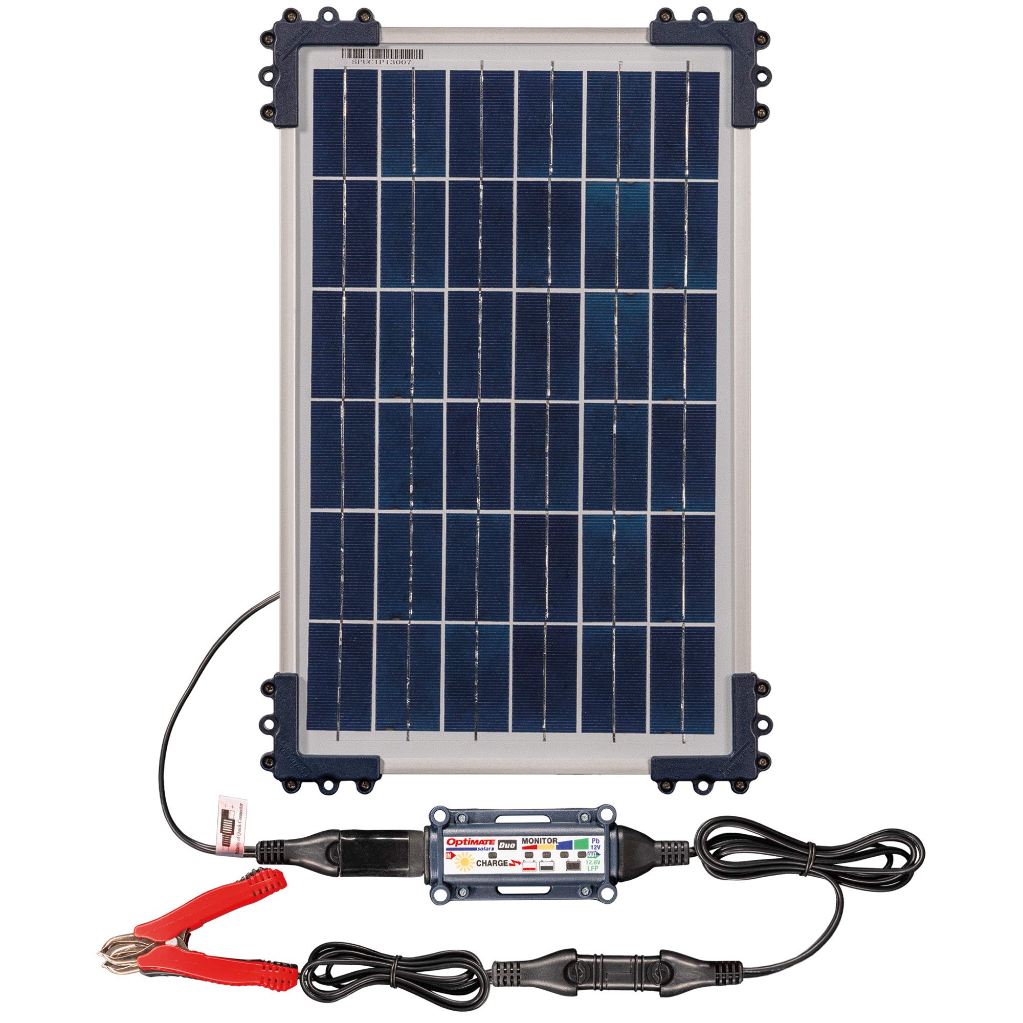 Optimate Solar Duo 10W Weatherproof Solar Battery Charger & Maintainer - 6-Step 12V/12.8V 0.83A for Cars, Motorcycles, Boats & RVs - Ideal for Outdoor & Off-Grid Power Maintenance (Model TM522-D1)