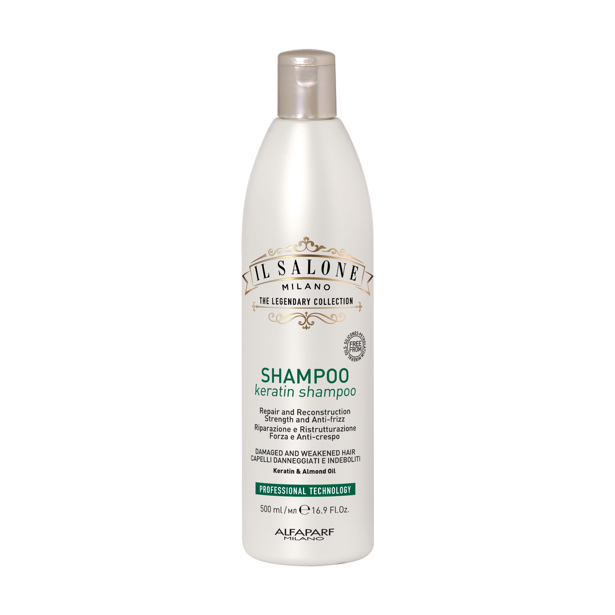 Professional Keratin Shampoo & Conditioner Set for Damaged Hair (16.9 oz Each) - Repairing & Detangling Hair Treatment with Almond Oil & Vitamin E - Salon Quality Hair Care for Dry, Frizzy, Color-Treated Hair - Perfect for Home & Salon Use