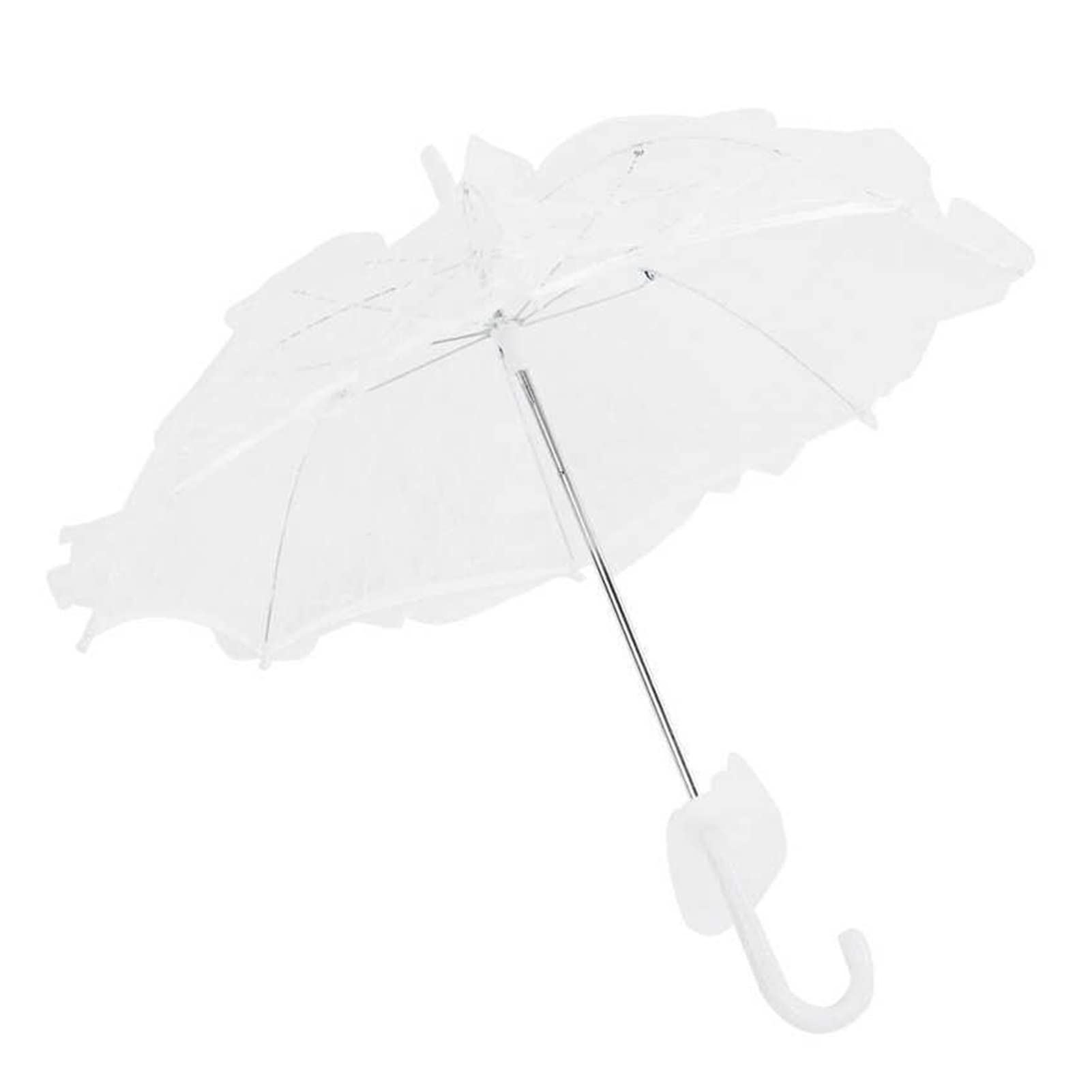 Elegant White Lace Wedding Umbrella with Stand - Perfect for Bridal Showers, Ceremonies, Photo Shoots & Theater Decorations - One Size Fits All