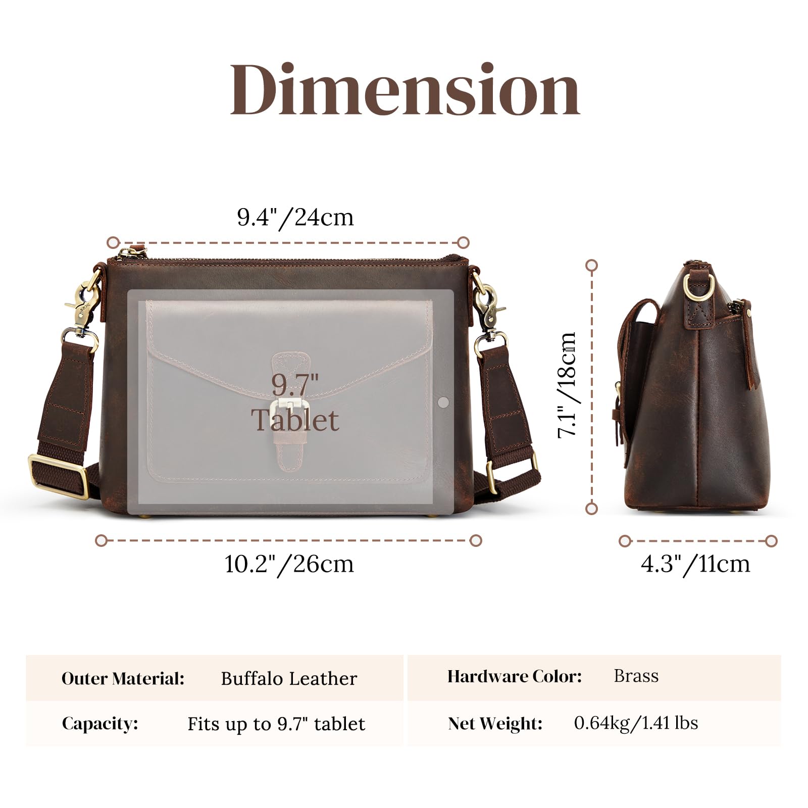 Genuine Leather Crossbody Bags for Women - RFID Blocking Shoulder Purse with Zipper Pocket | Fashionable & Secure Handbag for Travel, Shopping & Everyday Use
