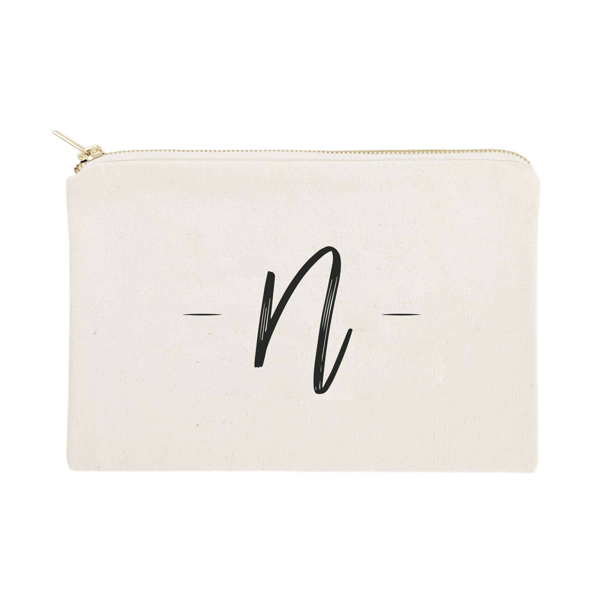 Personalized Monogram Cosmetic Bag - Cotton & Canvas Travel Makeup Pouch for Women | Ideal for Travel, Gym, and Everyday Use