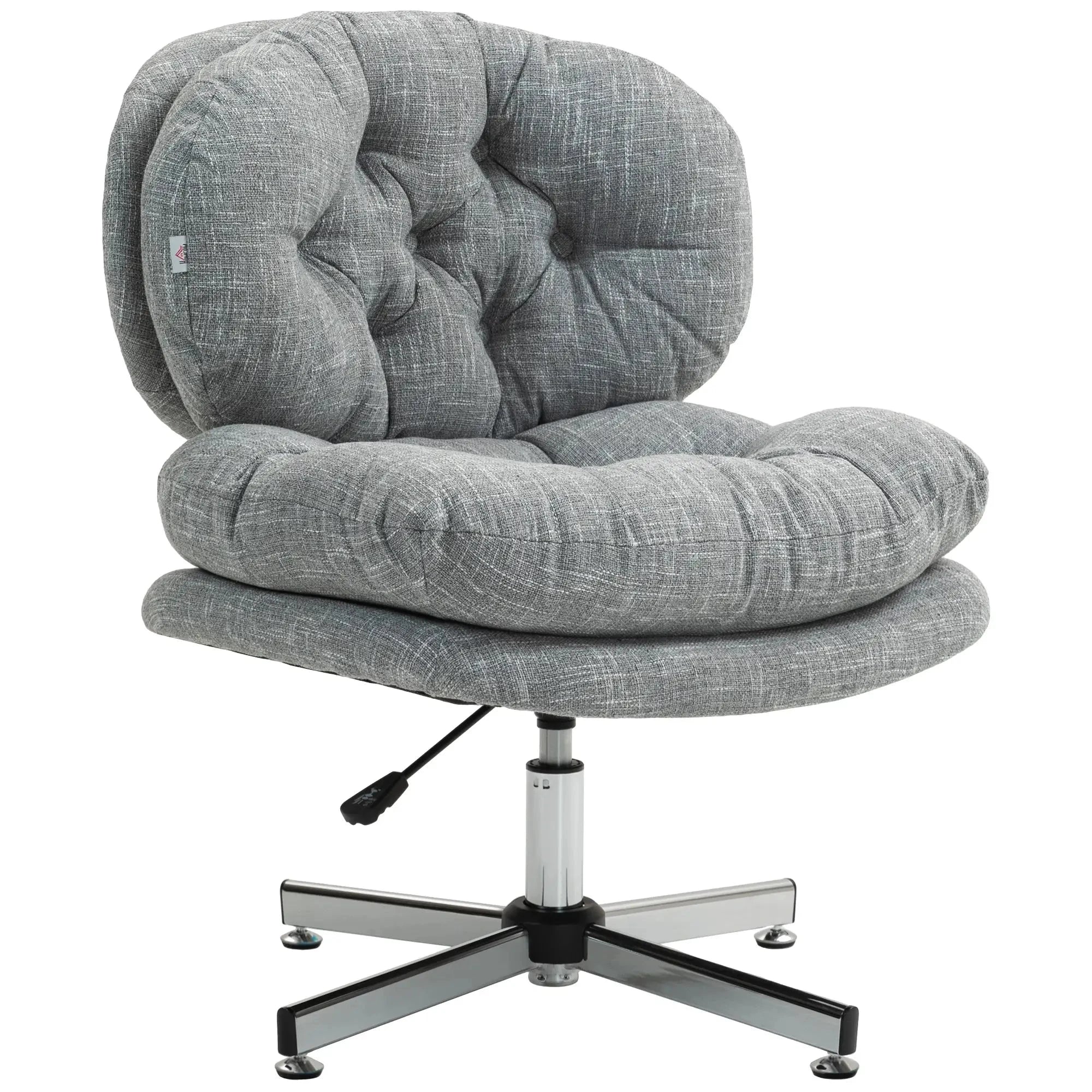 Ergonomic Armless Office Chair with Wide Padded Seat - Adjustable Height Task Chair for Home & Office - Available in Black & Gray - Perfect for Small Spaces, Conference Rooms & Waiting Areas