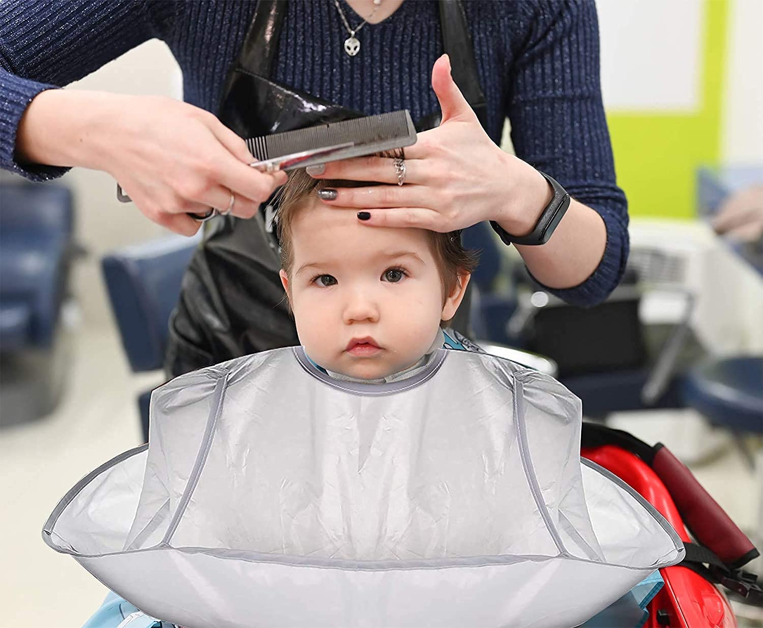 ZINZA Professional Hair Cutting Cape - Waterproof Barber Apron & Hair Catcher Cloak for Salon Stylists (Gray) | Ideal for Hairdressing, Home Haircuts & Pet Grooming