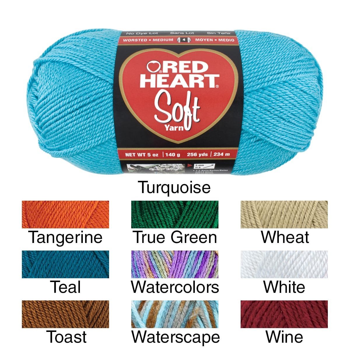 Red Heart Soft Yarn (9941) Watercolors - Premium Acrylic Knitting & Crochet Yarn for Scarves, Blankets & Baby Clothes - Soft & Colorful Crafting Yarn for DIY Projects