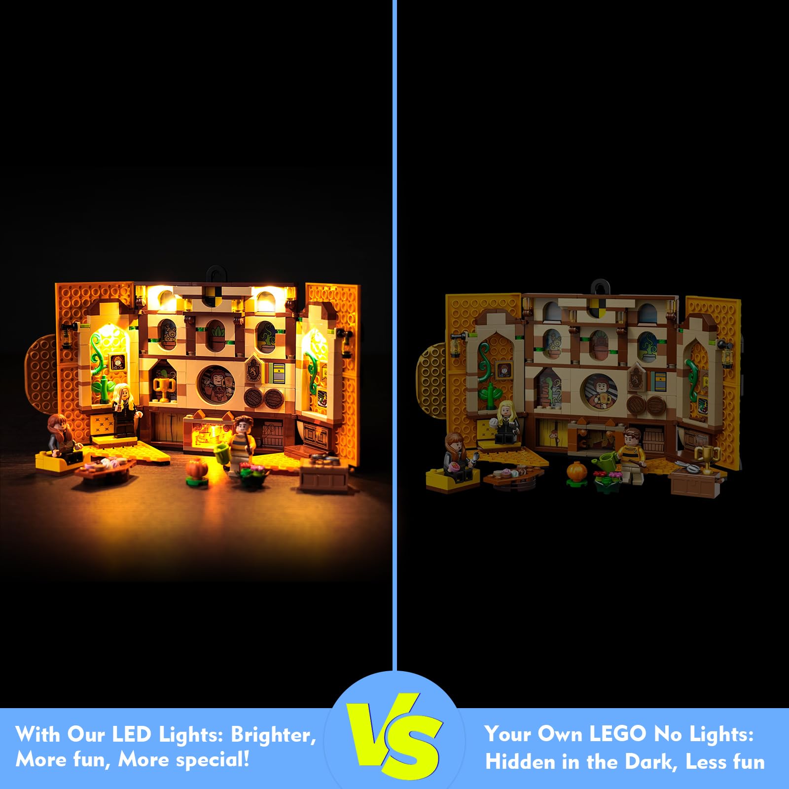 LED Light Kit for Lego Hufflepuff House Banner 76412 - Creative Lighting Set Gift for Lego 76412 Building Set (Lights Only) | Perfect for Harry Potter Fans & Lego Display Enhancement