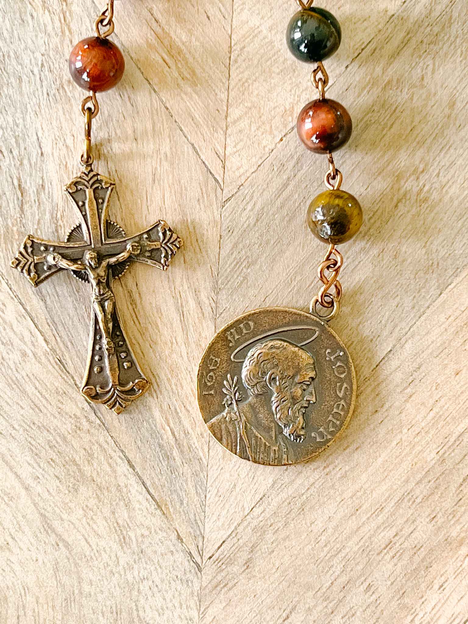 St. Joseph Pocket Rosary - Catholic Prayer Beads for Devotion, Travel & Daily Prayer - Compact & Durable for On-the-Go Faith