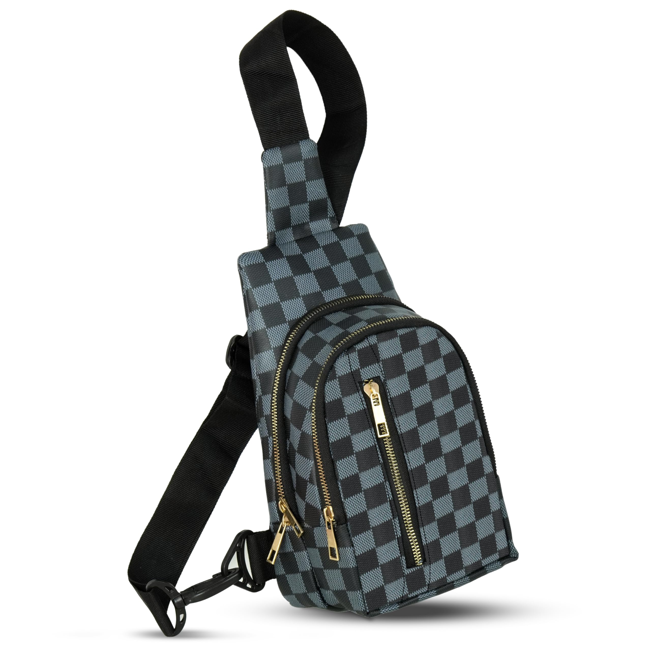 Storite Nylon Crossbody Bag for Men & Women - Lightweight Sling Shoulder Bag with Adjustable Strap (Black & Blue, 18 x 9 x 27 cm) - Perfect for Travel, Work, Shopping & Everyday Use