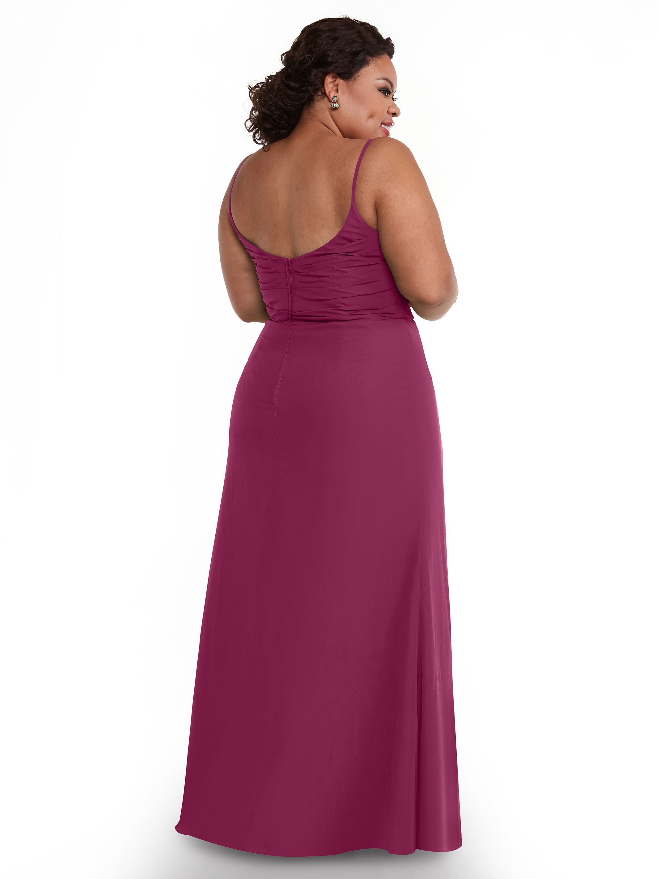 Elegant 80169 Chiffon Sheath Bridesmaid Dress with Pleated Bodice - Perfect for Weddings, Formal Events & Special Occasions