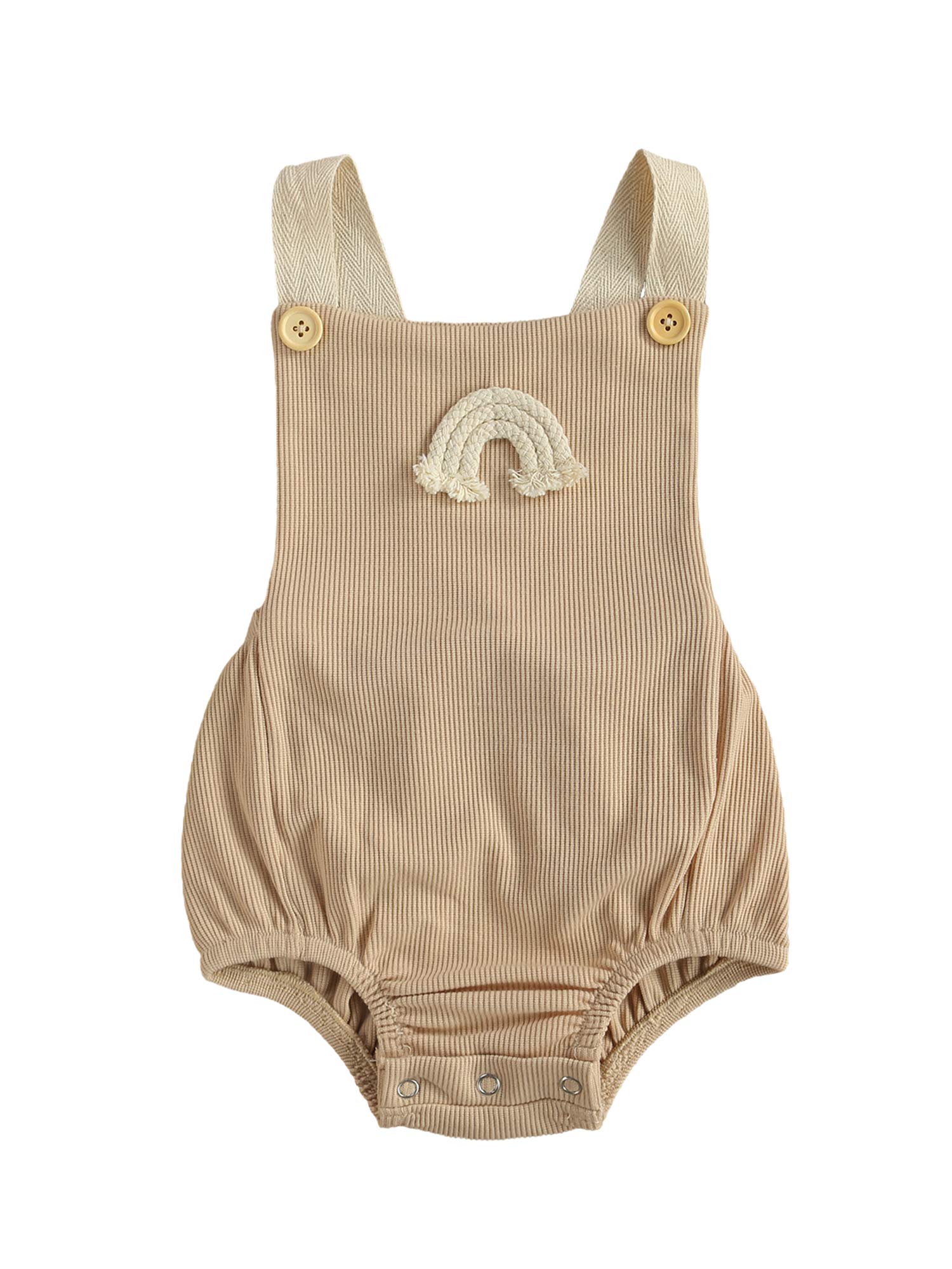 Newborn Baby Girls Summer Clothes - Rainbow Sleeveless Romper Jumpsuit & Halter Playsuit | Backless Bodysuit for Infants | Perfect for Beach, Pool, and Outdoor Play