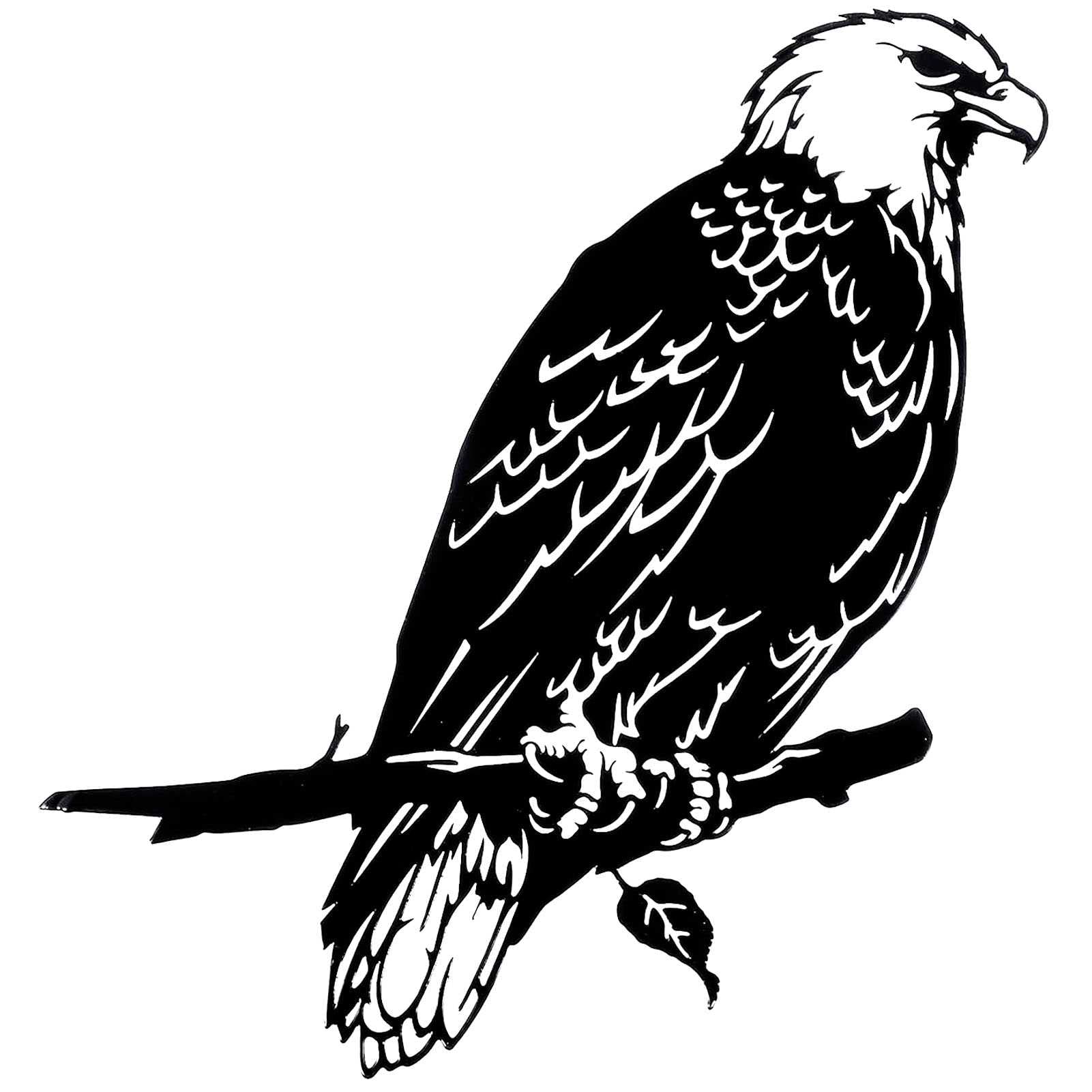 3D Metal Wall Art Bald Eagle Abstract Wall Hanging - Eagle on Branch Metal Silhouette Decor for Living Room, Bedroom, Office & Outdoor Spaces