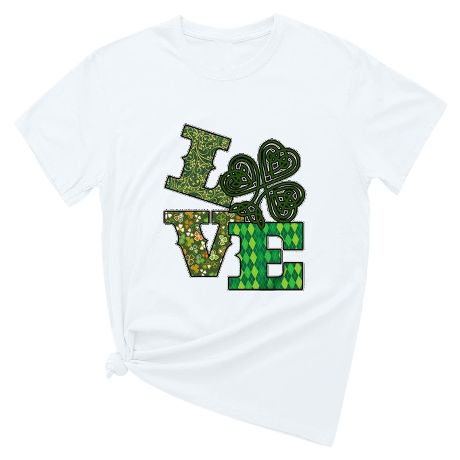 Women's Short Sleeve Tunic Tops - St. Patrick's Day Graphic Tees, Plus Size Loose Casual T-Shirts for Summer | Perfect for Festivals, Casual Outings & Everyday Wear