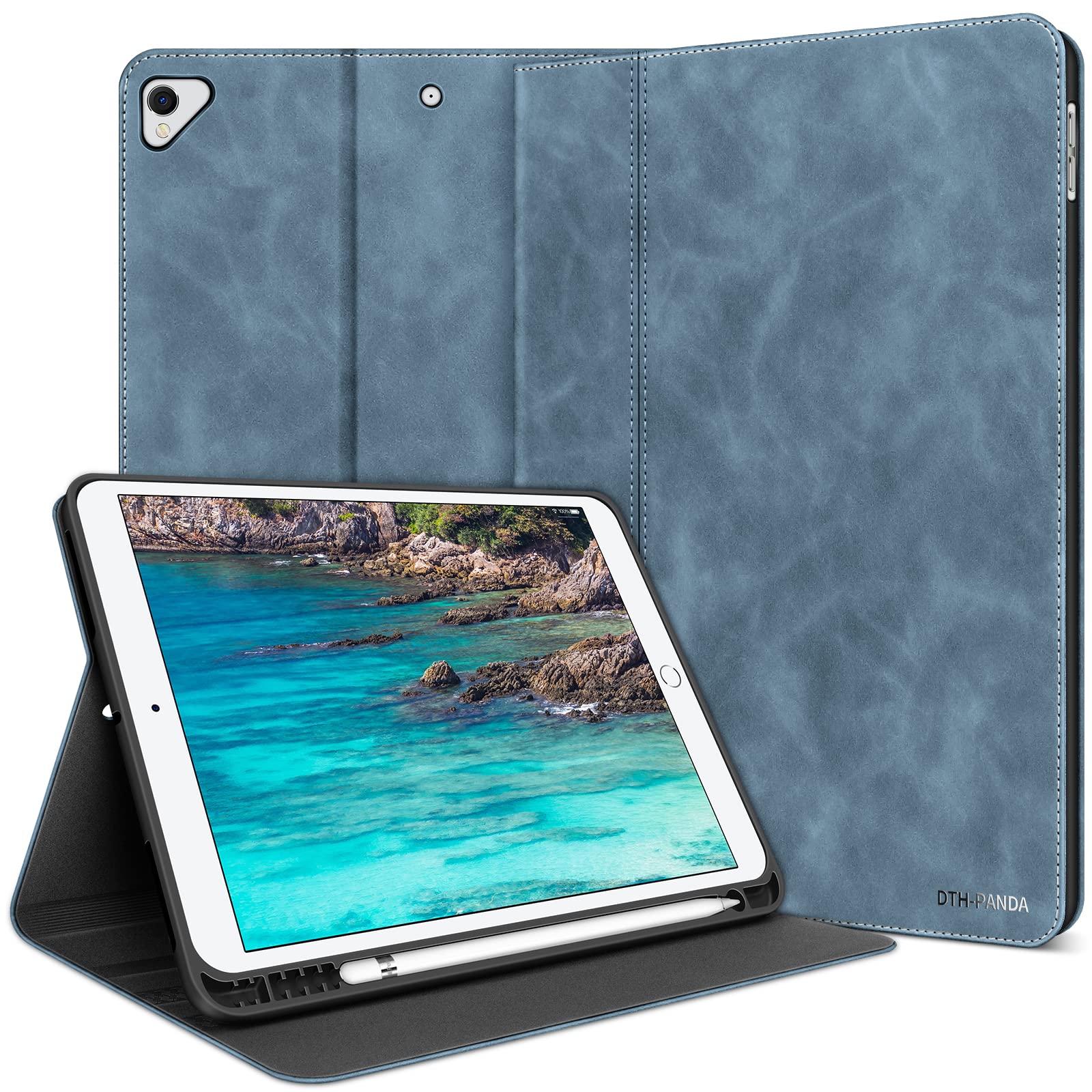 Premium PU Leather iPad Case with Stand & Pen Holder - Compatible with iPad 9th/8th/7th Gen 10.2