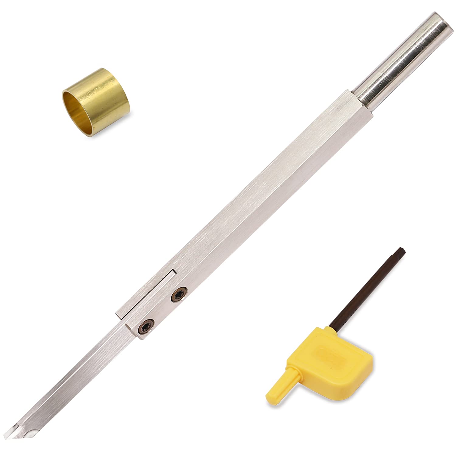 8.68 Inch Carbide Parting & Grooving Tool for Woodturning Lathe - Durable Copper Hoop Design for Smooth Woodworking & DIY Projects