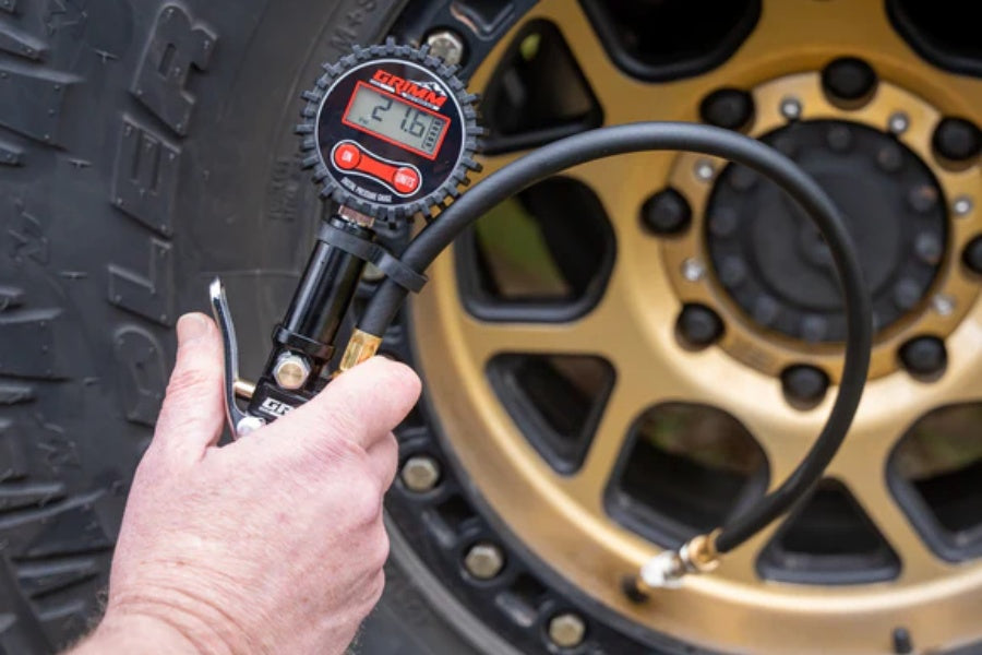 Grimm Offroad Digital Tire Inflator Kit - Portable Air Compressor for Cars, Trucks & SUVs - Fast Inflation with LCD Display - Perfect for Road Trips, Off-Roading & Emergency Tire Repair