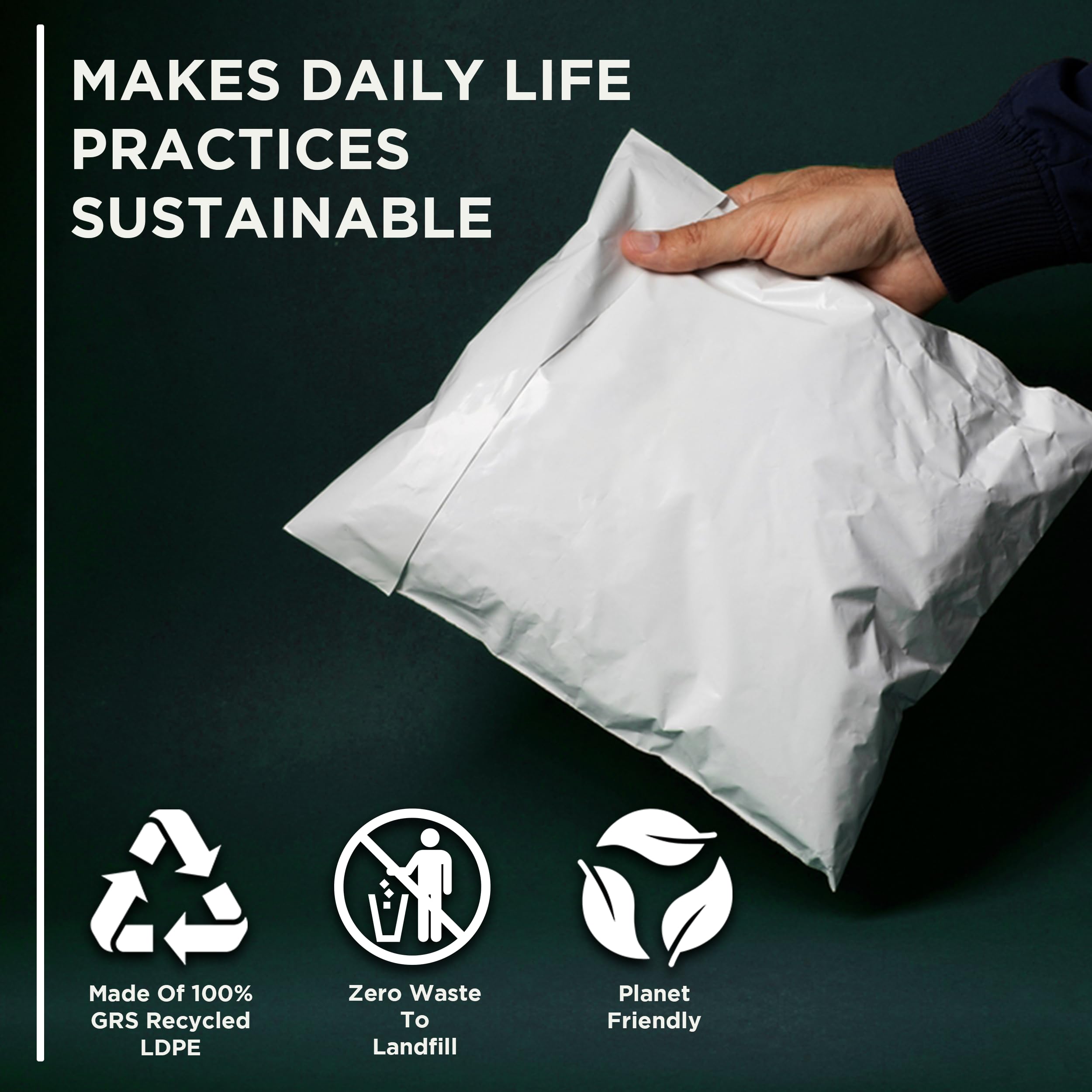 100 Pack Eco-Friendly Recyclable Poly Mailers 14.5x19 Inches - Self-Adhesive Shipping Envelopes for Ecommerce, Strong Mailing Bags for Packages - Perfect for Online Stores, Amazon Sellers & Small Business Shipping
