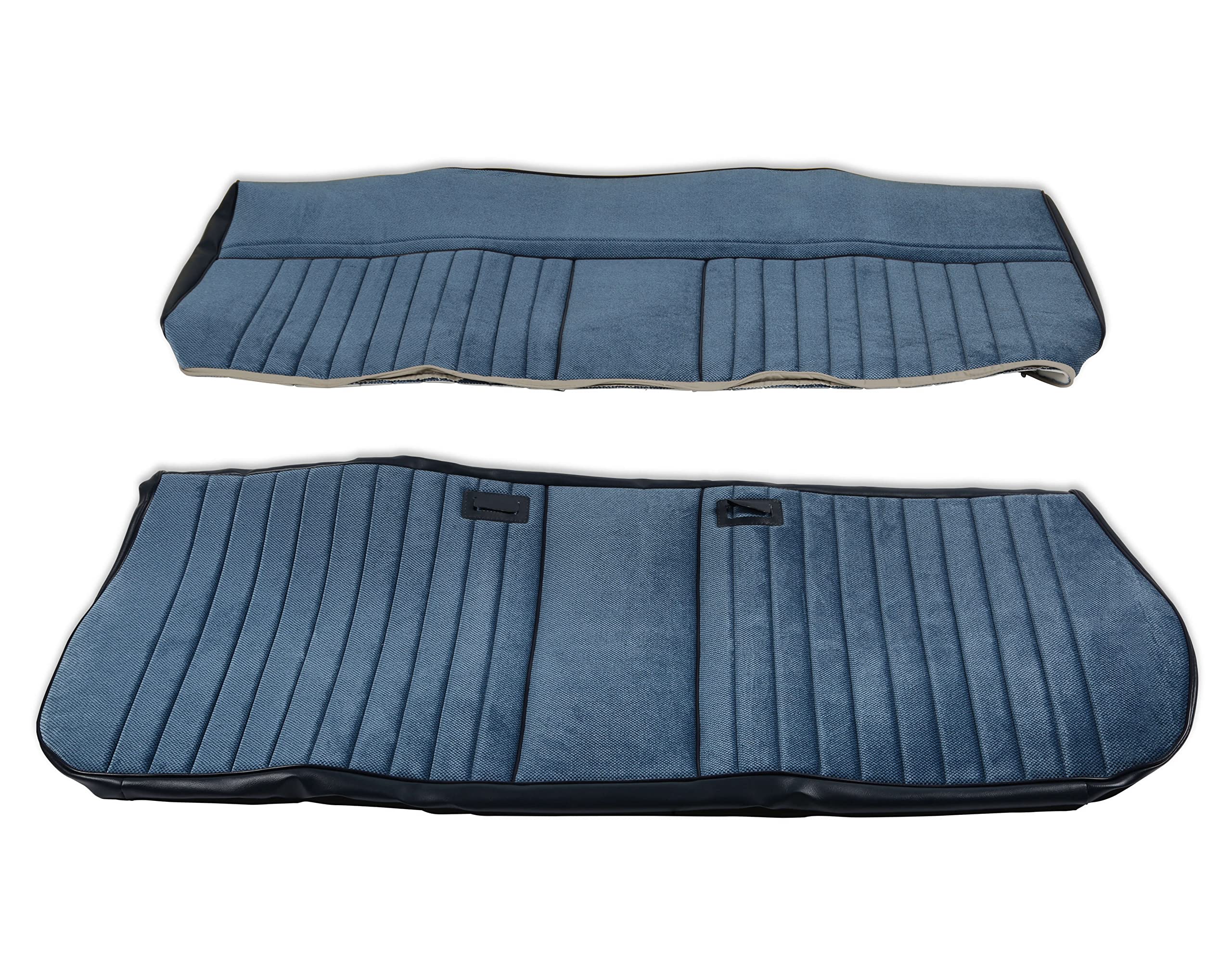Brothers Trucks 05-322 Deluxe Pleat Cloth/Vinyl Seat Upholstery Kit - Blue/Navy - Perfect for Truck Interior Restoration & Custom Upgrades
