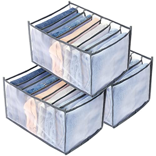 3PCS(Thin Jeans Grids,Gray)