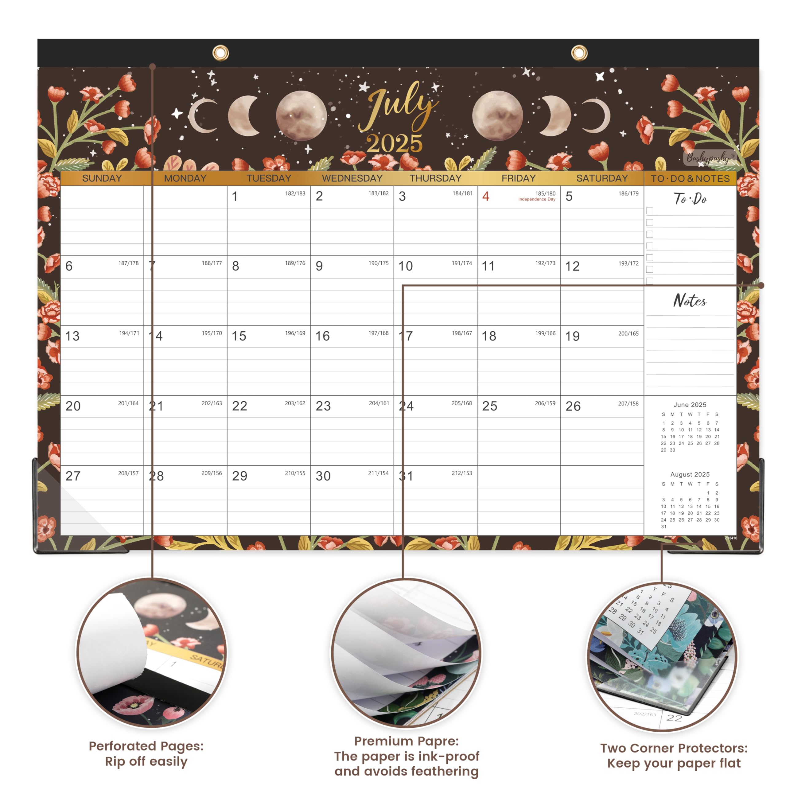2025-2026 Monthly Desk and Wall Calendar Planner | 18 Months from July 2025 to December 2026 | 16.8