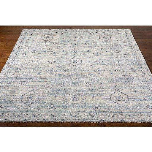 Hand-Knotted Denim Area Rug in Black & Cream - Multiple Sizes for Living Room, Bedroom & Office Decor
