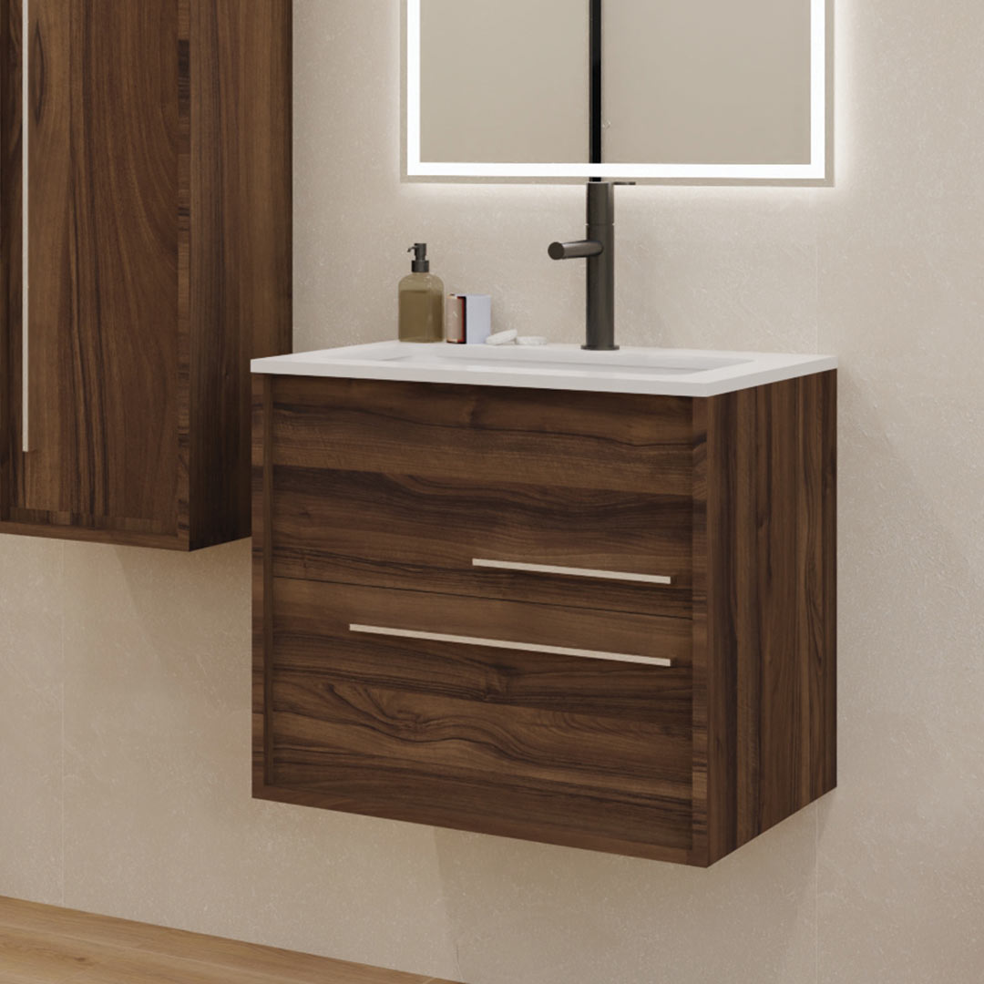 Modern Aqua Blue Single Vanity Bathroom Sink Cabinet with Ceramic Basin - Perfect for Small Bathrooms, Powder Rooms & Guest Baths