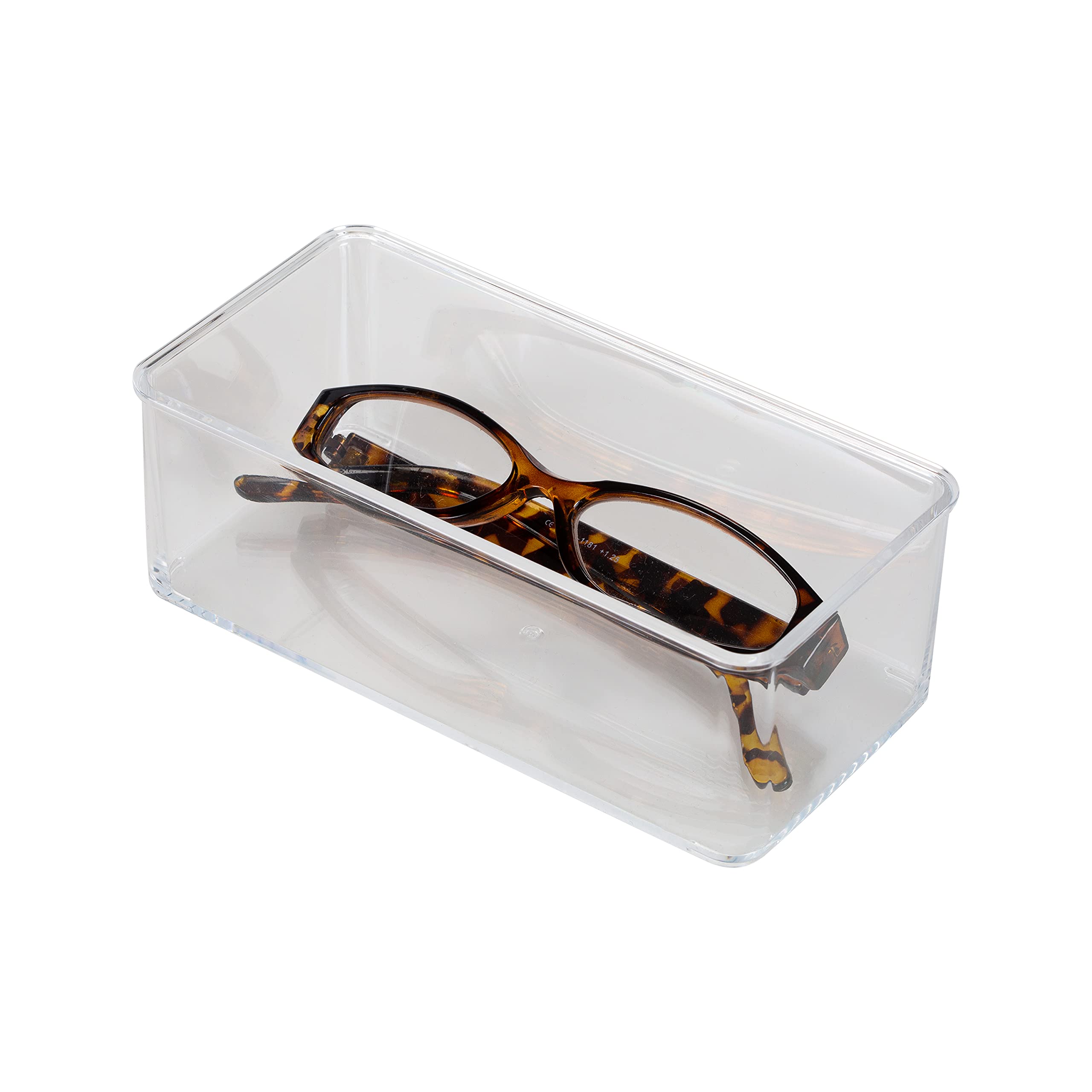 Simplify Small Multi-Purpose Drawer Organizer - Transparent Storage Box for Desk, Office, Bathroom & Cosmetics | Home & Office Organization Accessories | Perfect for Makeup, Stationery & Small Item Storage