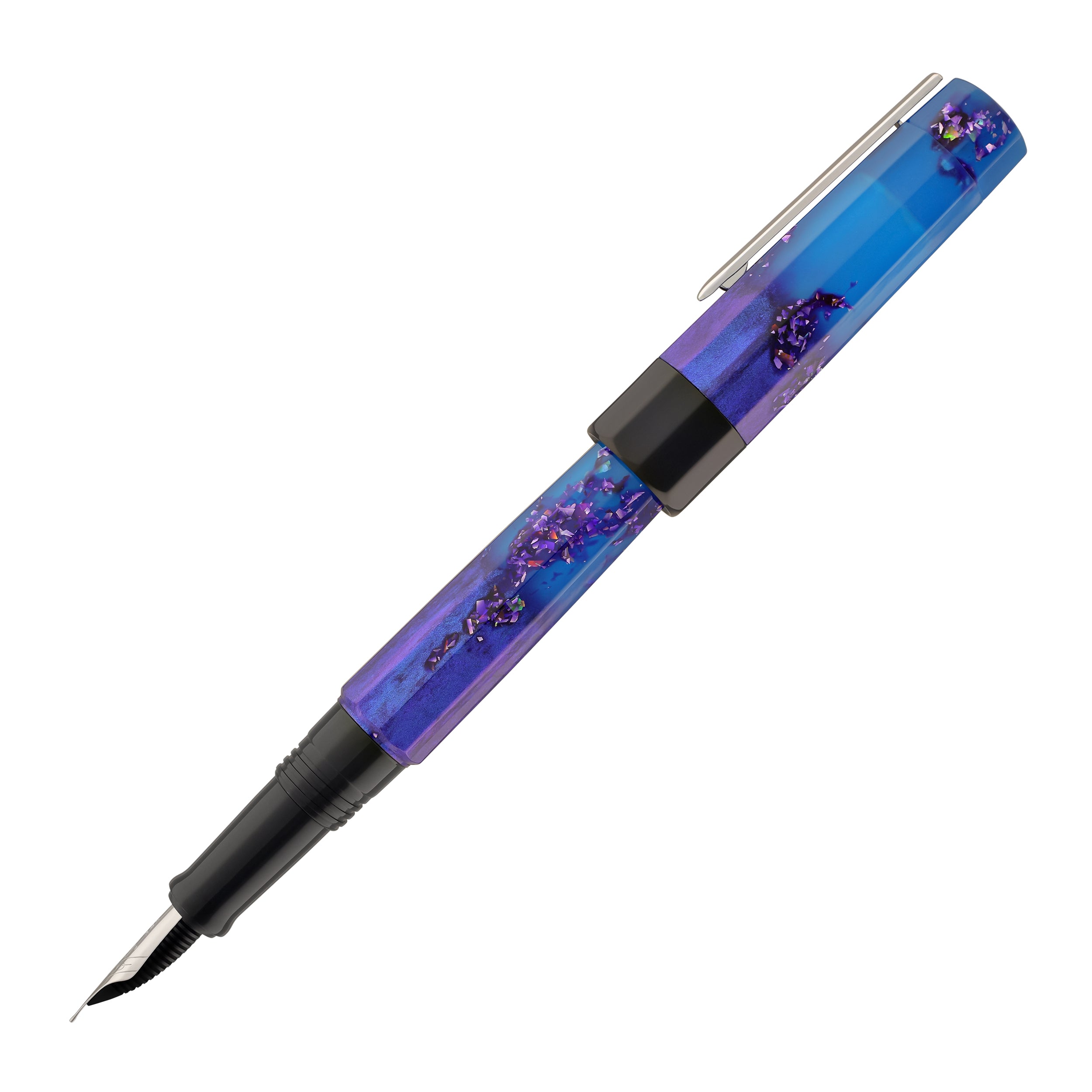Benu Euphoria Fountain Pen - Iris Scented, Ultramarine Blue Glow | Luxury Writing Instrument for Calligraphy, Journaling & Gift Giving